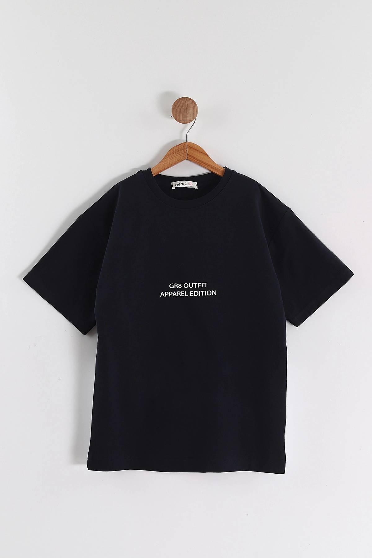 Lacivert (6-14 Yaş) Outfith Baskılı 2 İp Erkek Çocuk Tişört 469270