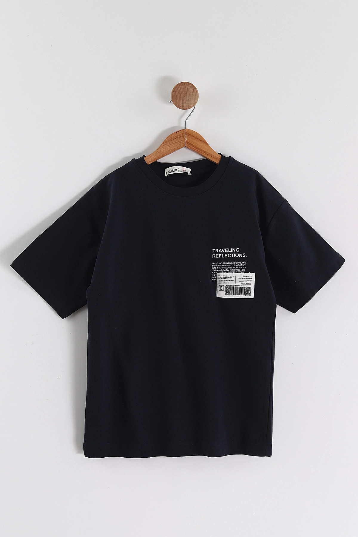 Lacivert (6-14 Yaş) Traveling Baskılı 2 İp Erkek Çocuk Tişört 469306