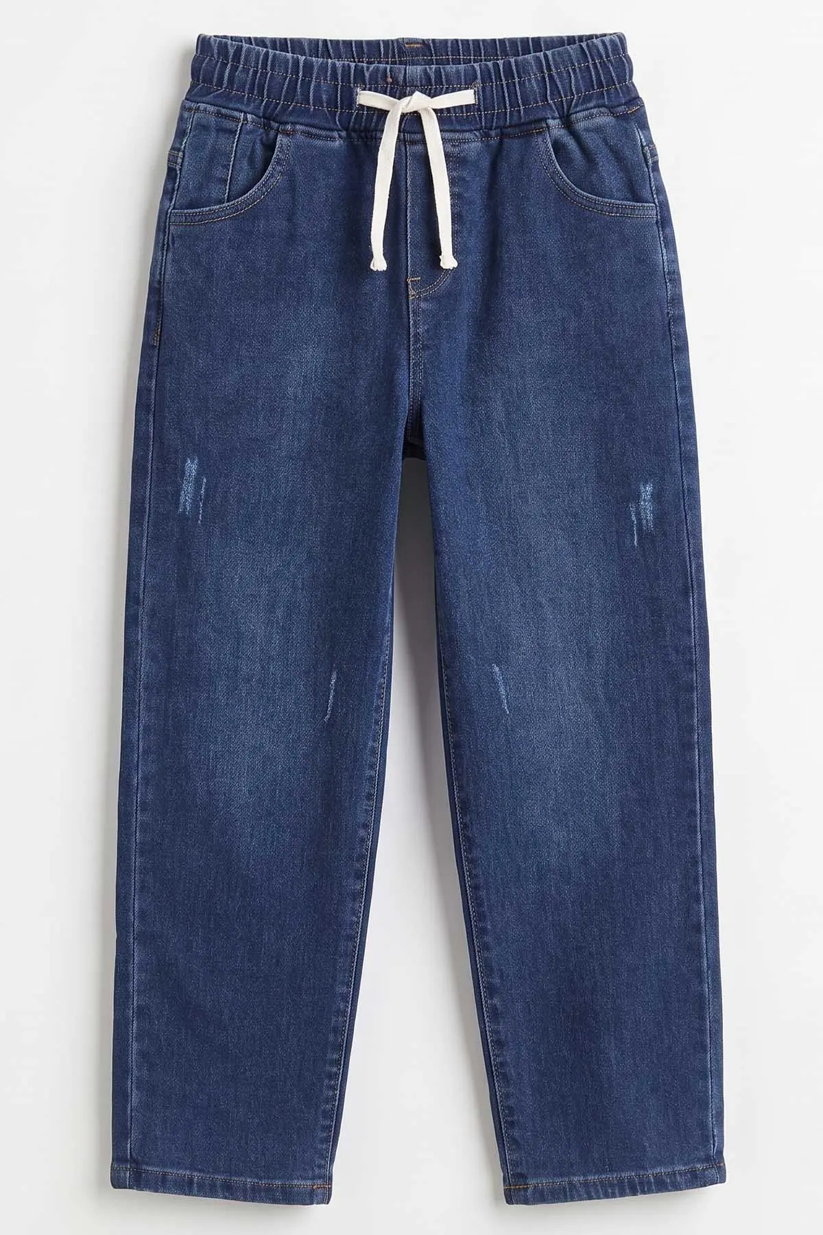 Lacivert (6-15 Yaş)Beli Lastikli Baggy Jogger Erkek Çocuk Kot Pantolon 492873