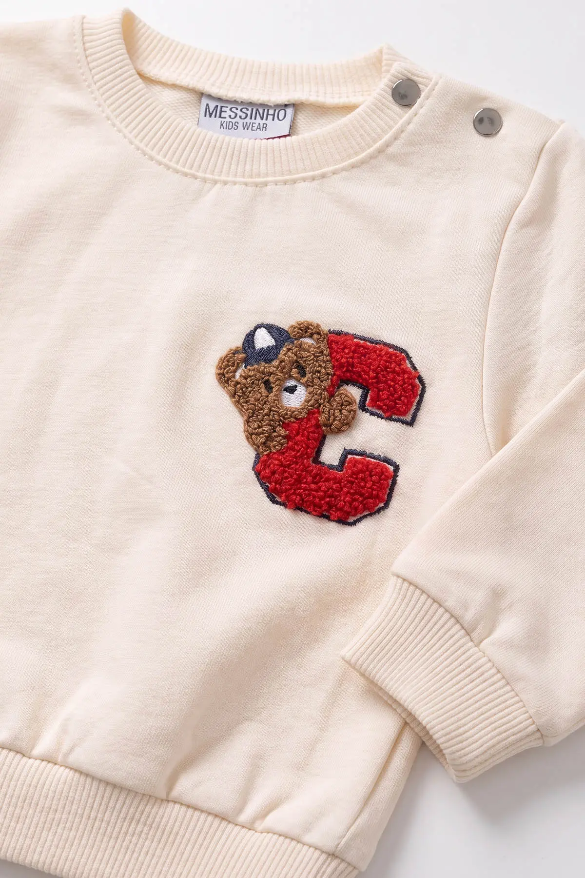 Lacivert (6-18 Ay)Ayıcık Süzene Nakışlı Çıtçıtlı Diz ve Dirsek Destekli Erkek Bebek Takım 476324