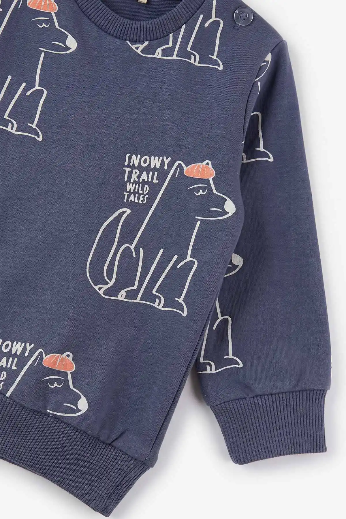 Lacivert (6-24 Ay) Köpek Baskılı Erkek Bebek Takım 478206
