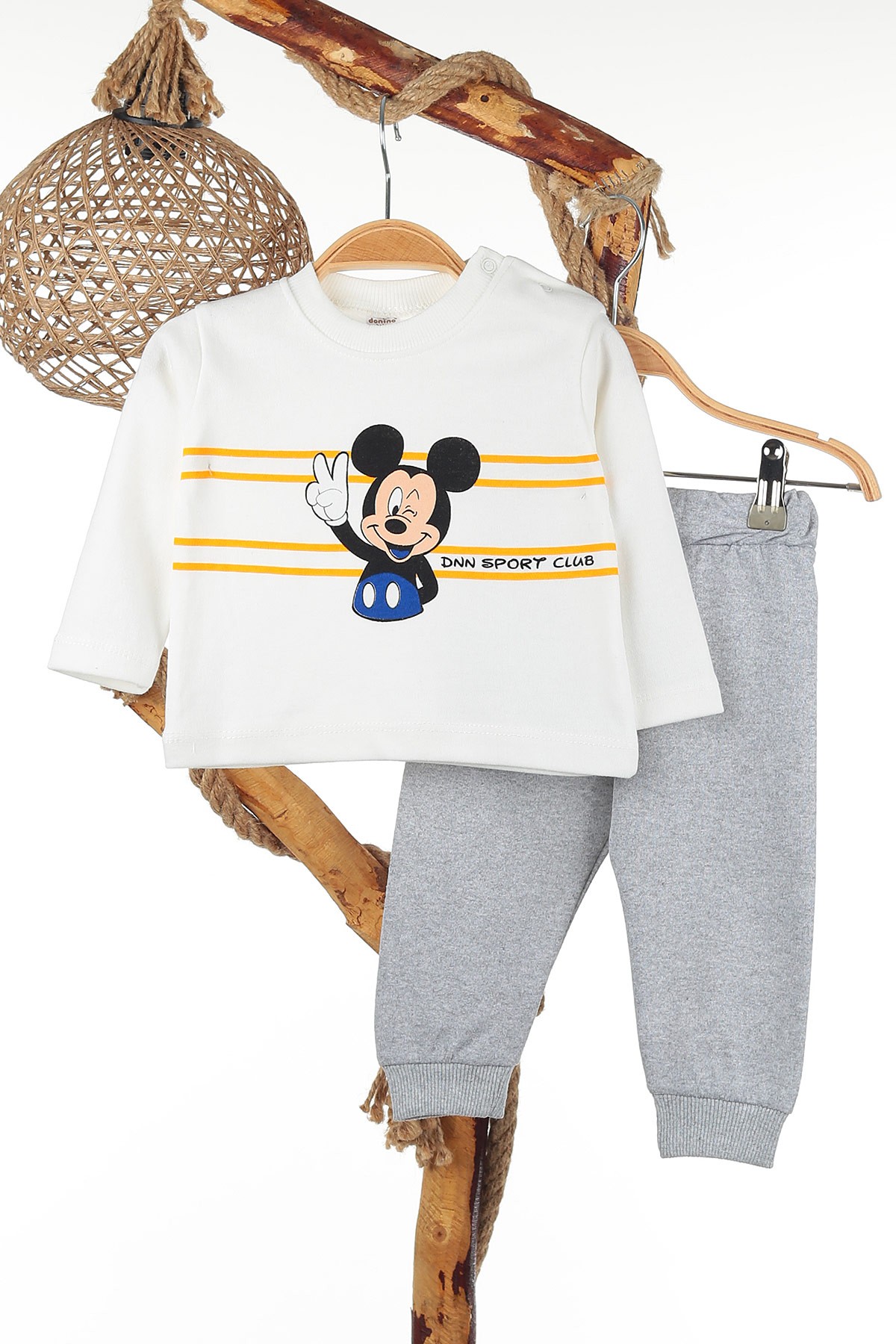 Lacivert (6-24 Ay) Mickey Baskılı Üçlü Erkek Takım 143584