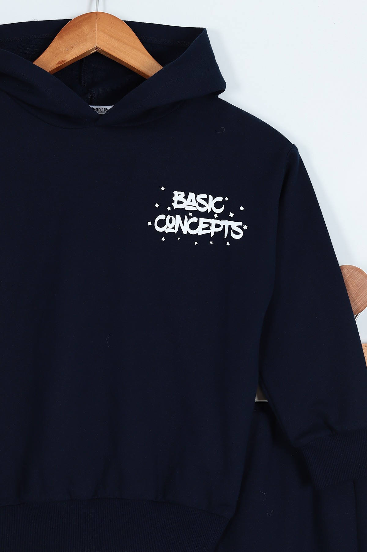 Lacivert (6-9 Yaş) Basic Baskılı Kapüşonlu Erkek Çocuk Takım 208239