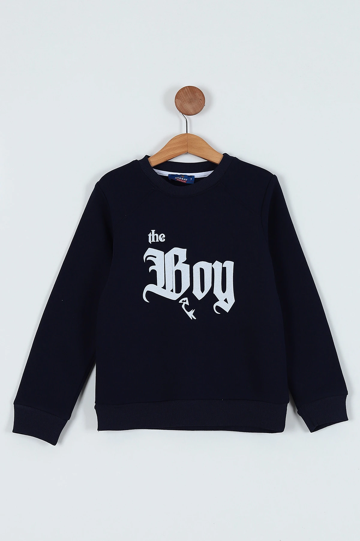 Lacivert (7-10 Yaş)  Boy Baskılı Şardonlu Erkek Çocuk Sweatshirt 236221
