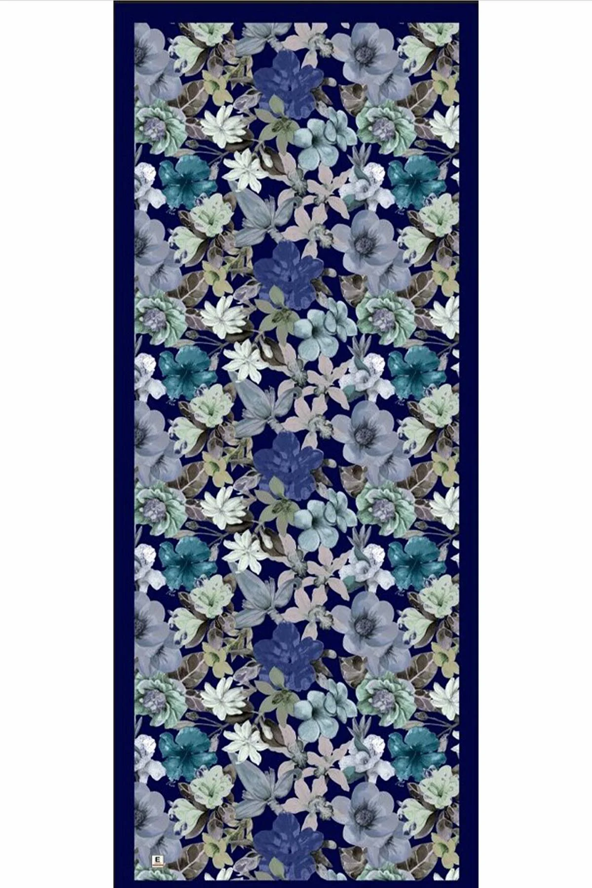 Lacivert 70x180 Cm Dijital Baskılı Botanik Desen Soft Şal 482160