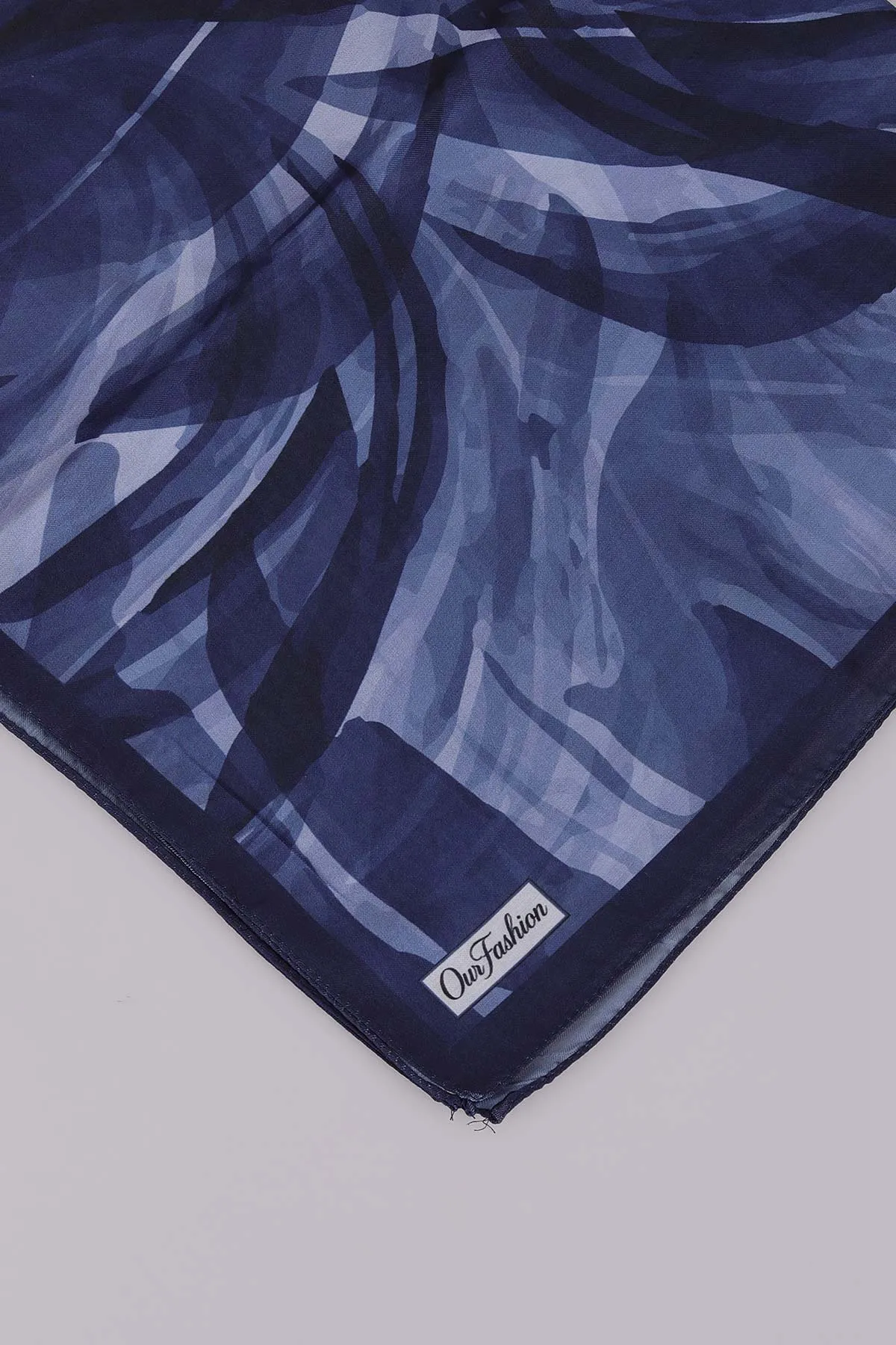Lacivert 75*180 Cm Çok Çiçek Baskılı Dijital Soft Tülbent Şal 469440