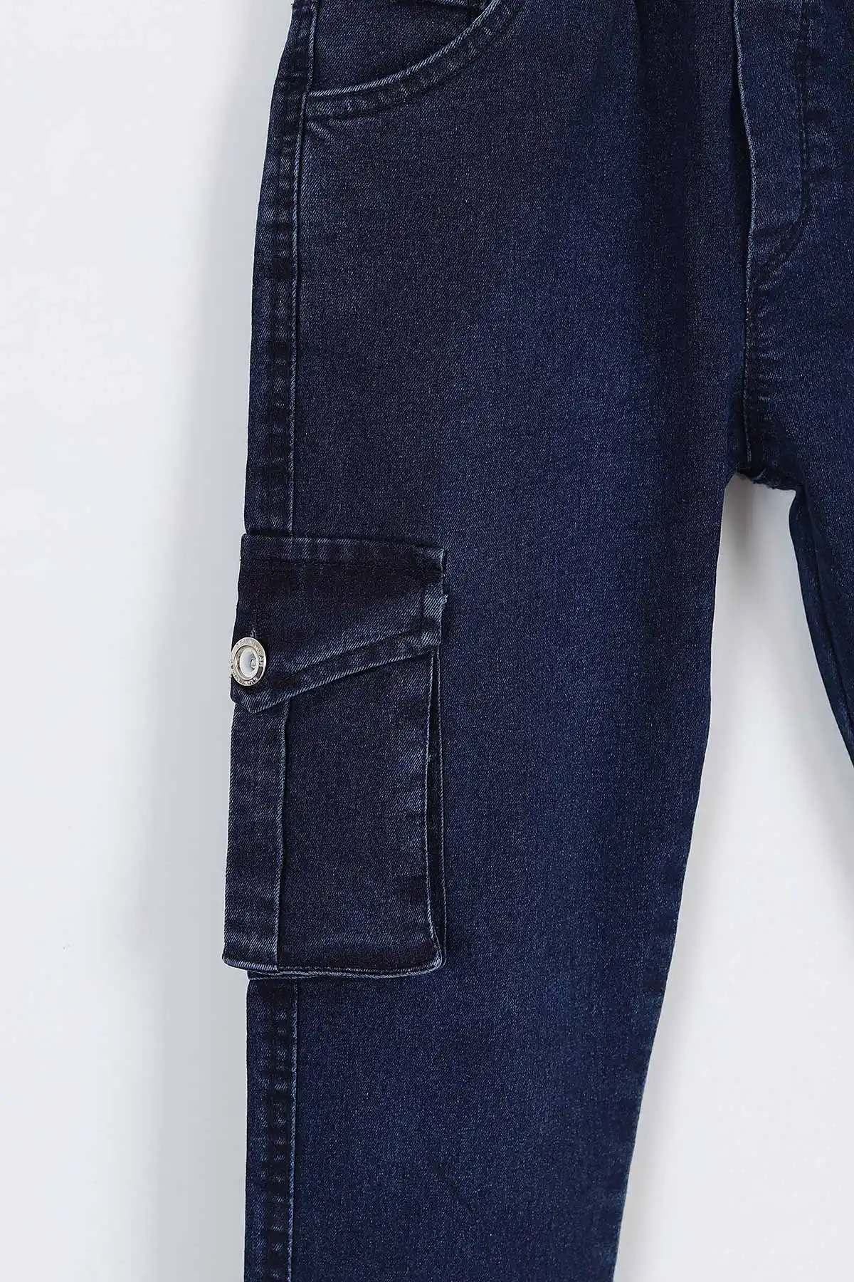 Lacivert (8-12 Yaş)Kargo Cepli Erkek Çocuk Kot Pantolon 330526