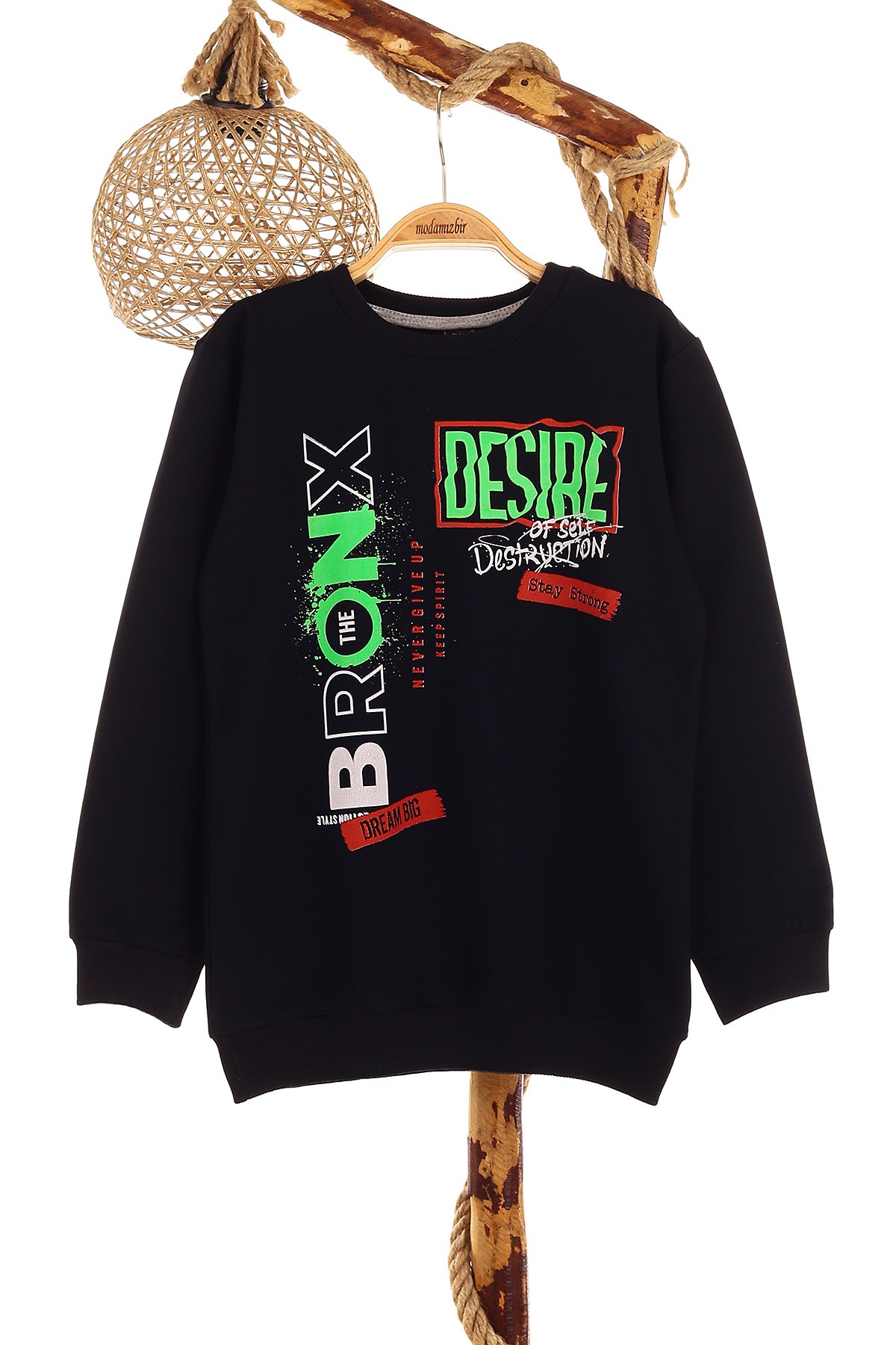 Lacivert (9-12 Yaş) Bronx Desire Baskılı Erkek Çocuk Sweat 151728