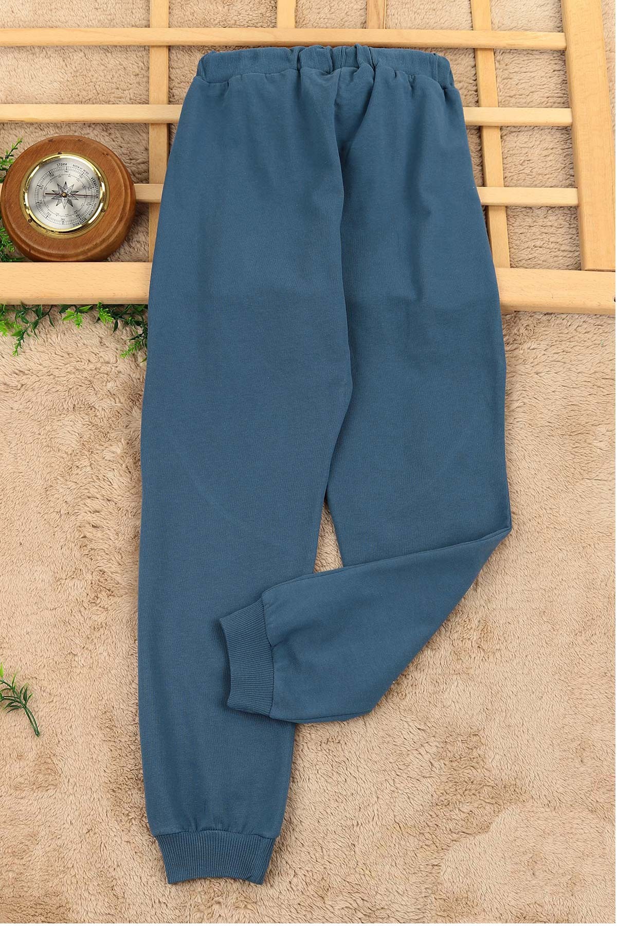 Lacivert (9-12 Yaş) Cep Fermuar Desenli Erkek Çocuk Eşofman Altı 157256