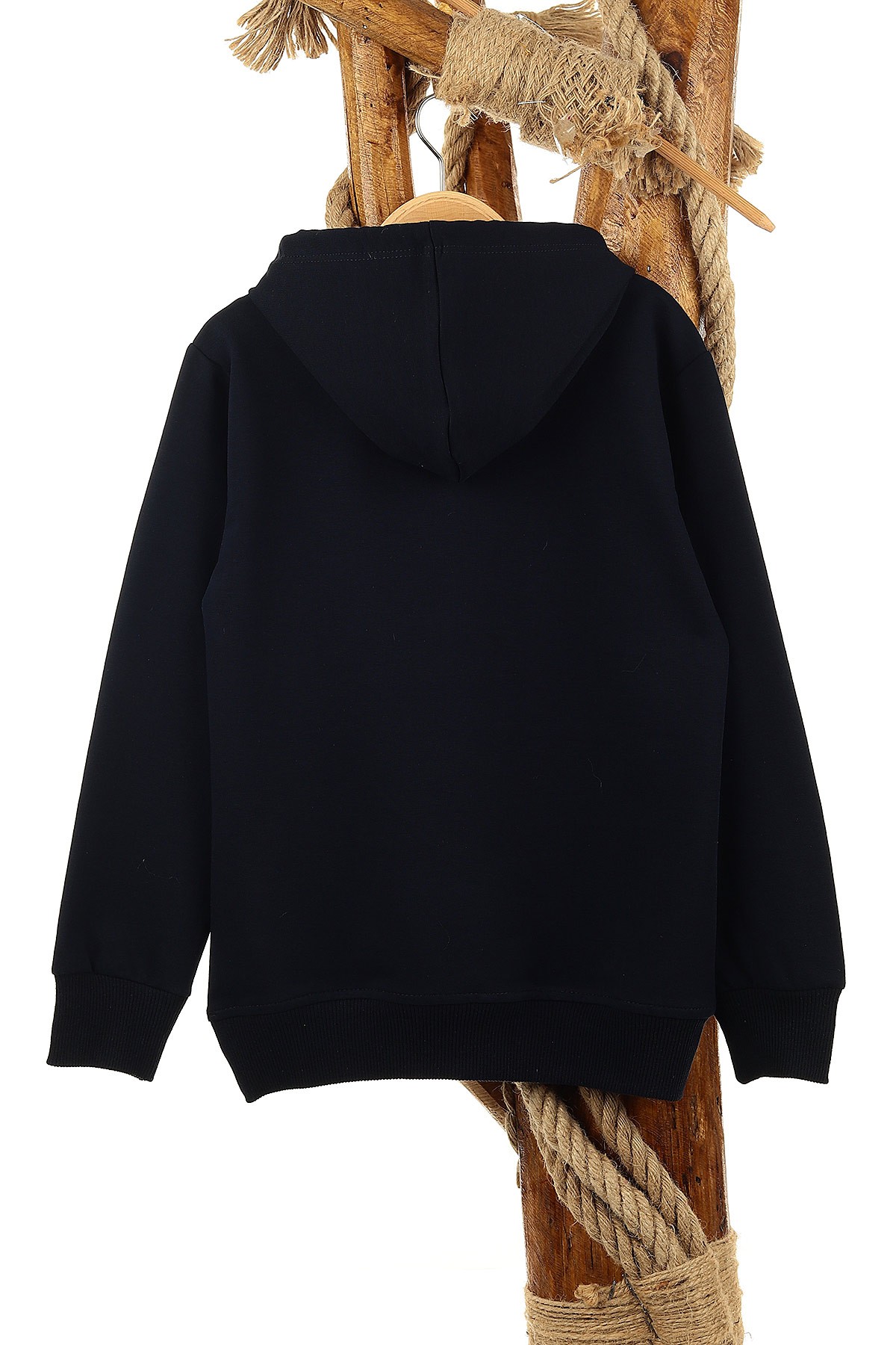 Lacivert (9-12 Yaş) Good Baskılı Kapüşonlu Kız Çocuk Sweat 152883