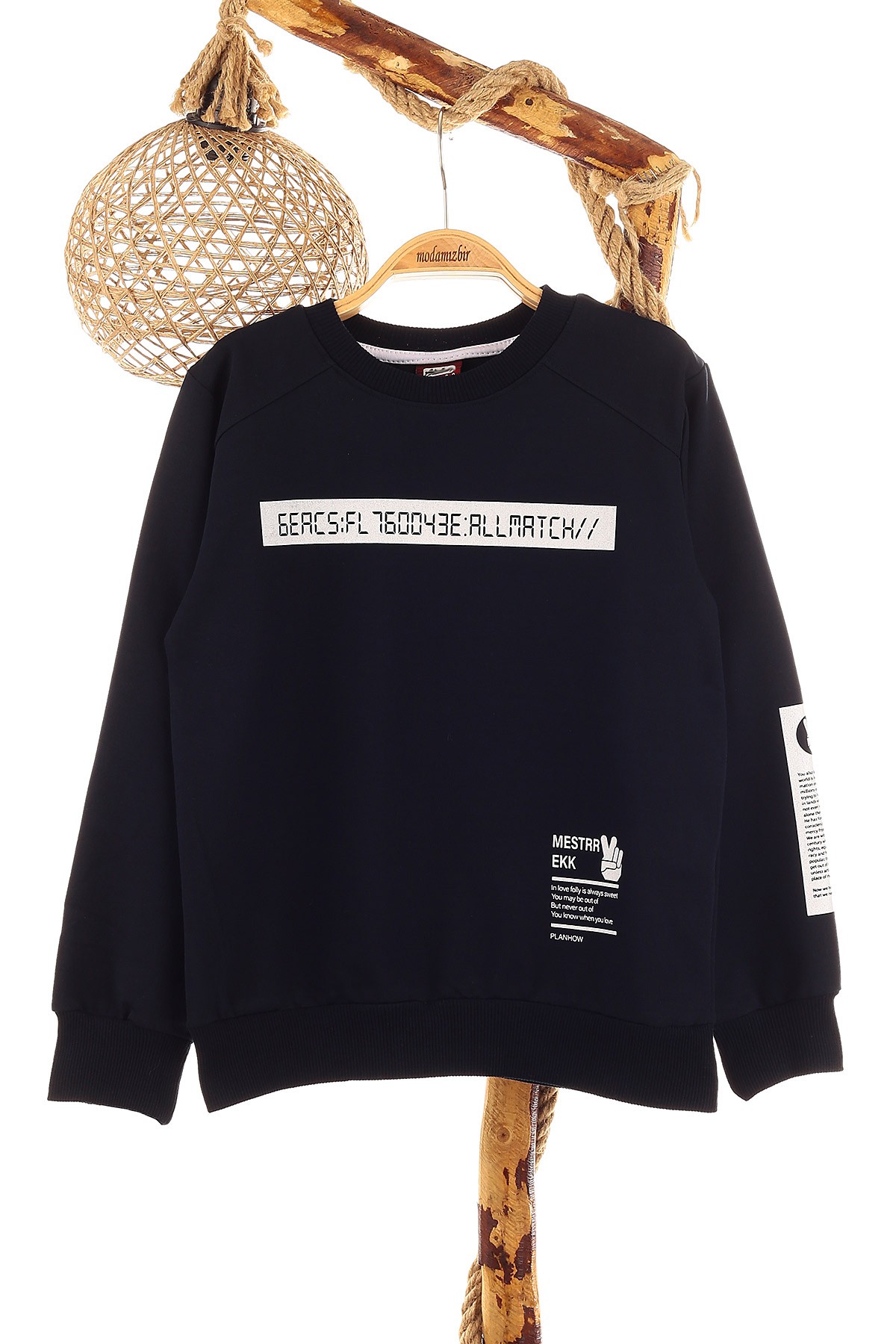 Lacivert (9-12 Yaş) Mestar Baskılı Erkek Çocuk Sweat 154292