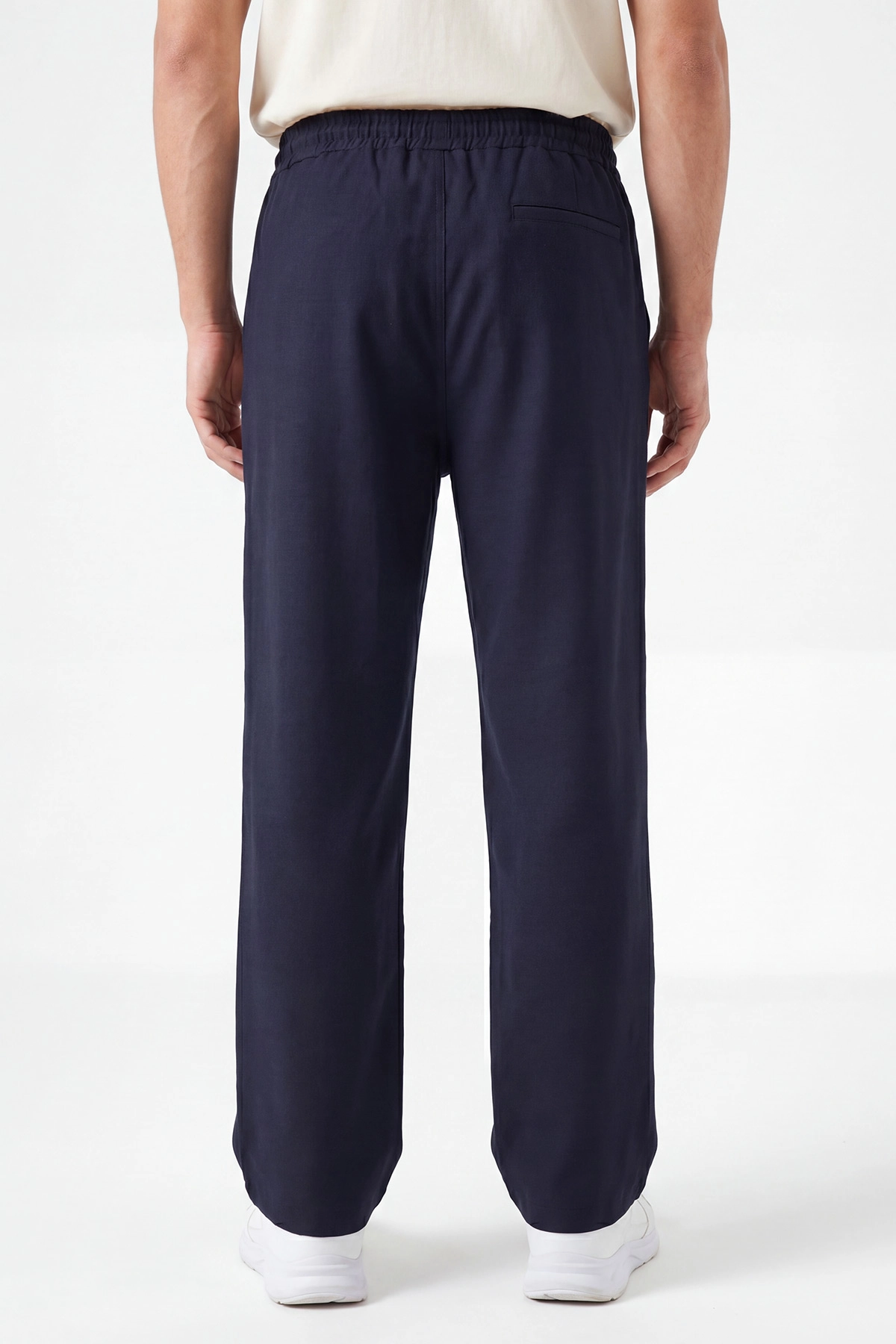Lacivert Baggy Belden Bağlamalı Erkek Pantolon 457270