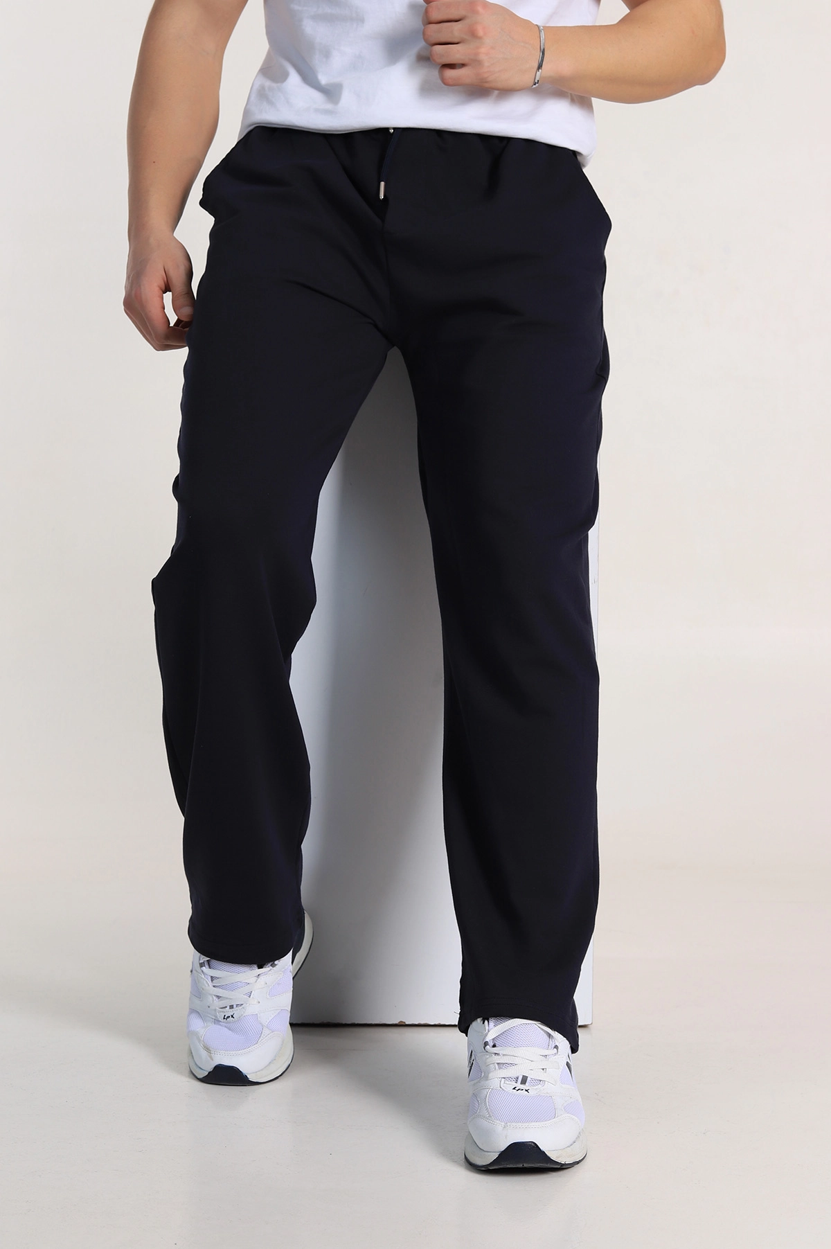 Lacivert Baggy İki İp Belden Bağlamalı Erkek Eşofman Altı 338285