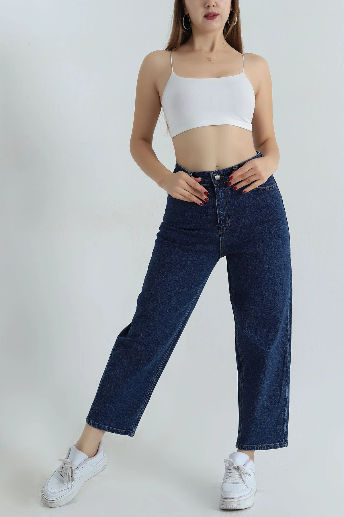 Lacivert Baggy Kadın Kot Pantolon 404198