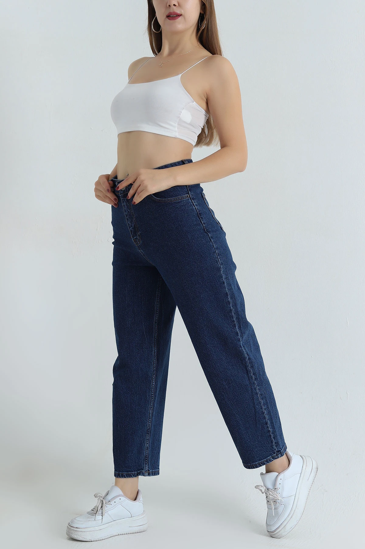 Lacivert Baggy Kadın Kot Pantolon 404198