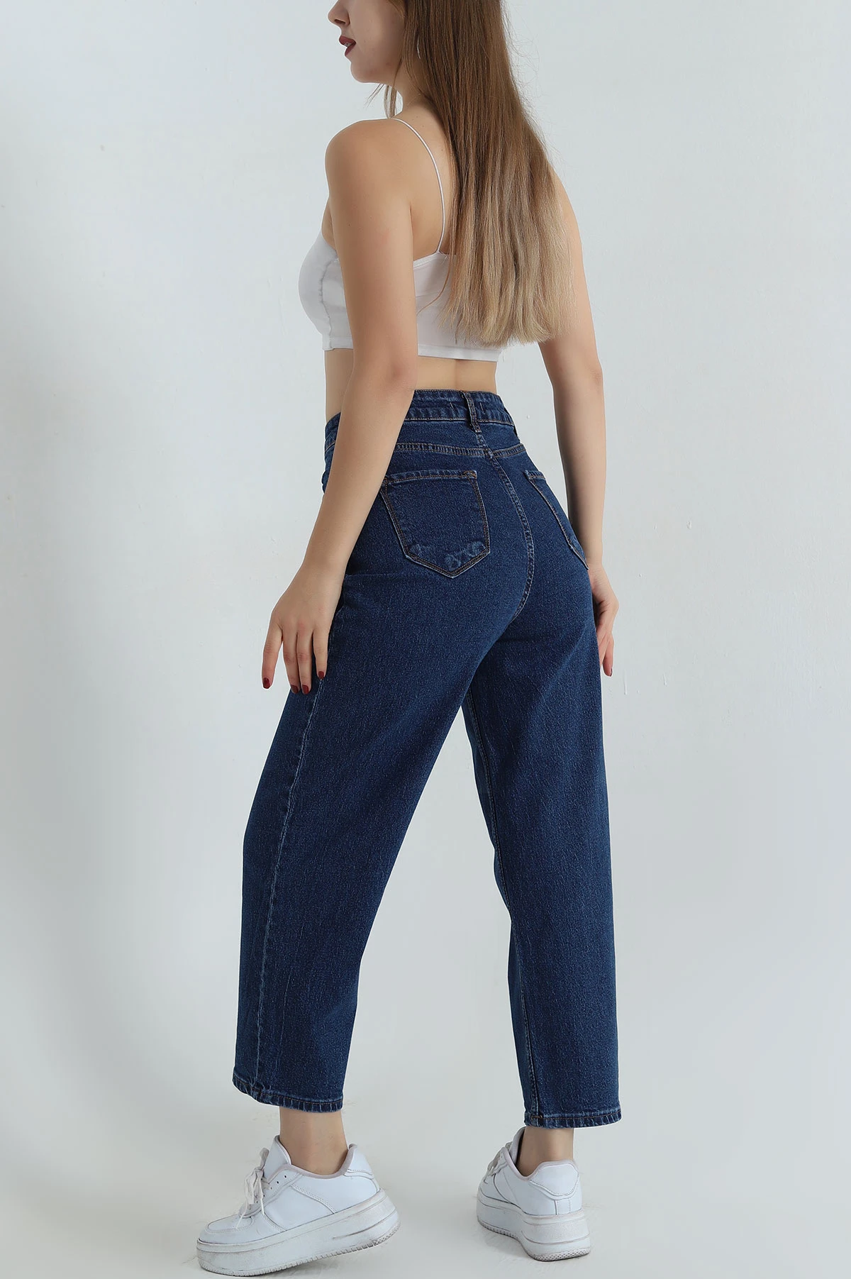 Lacivert Baggy Kadın Kot Pantolon 404198