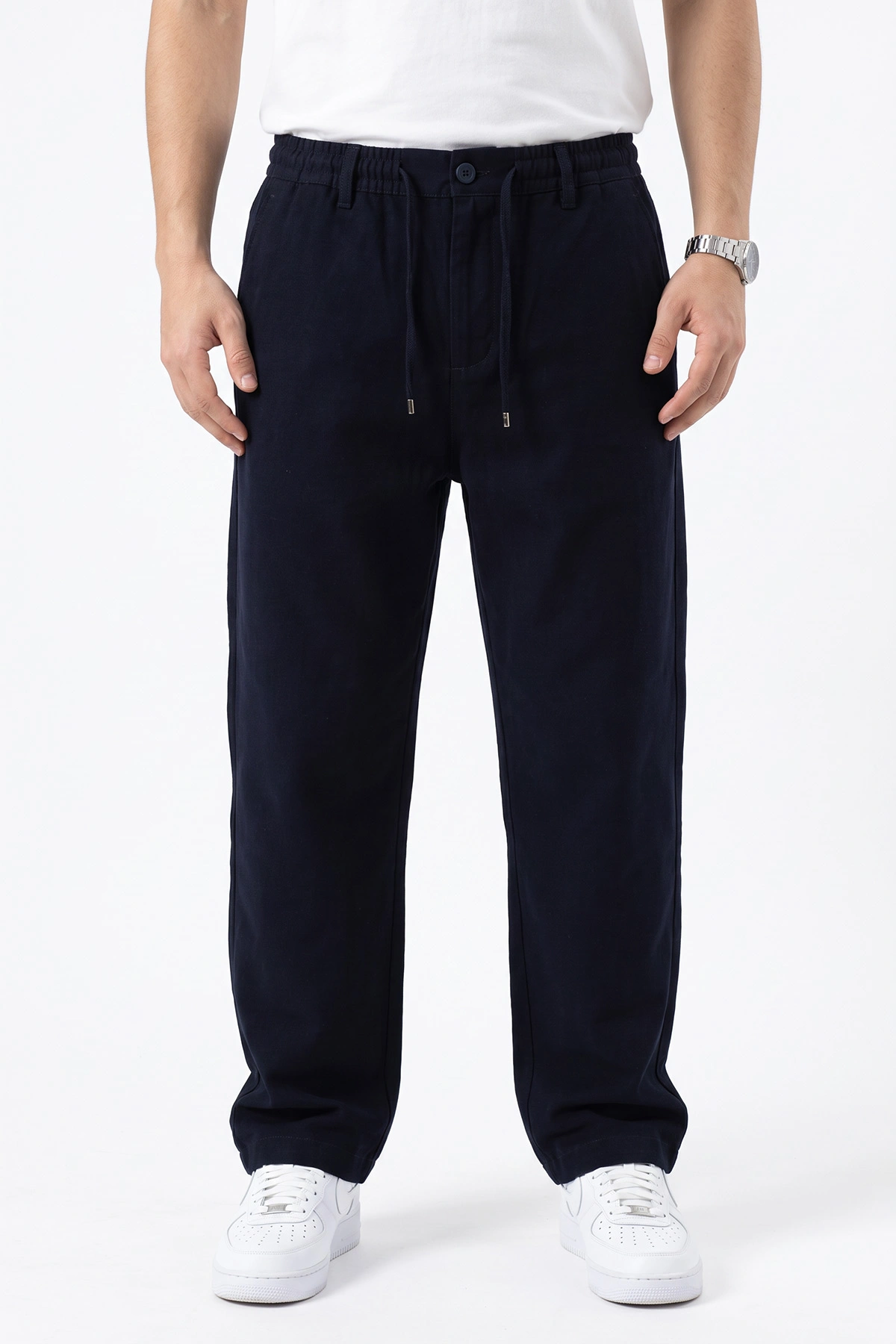 Lacivert Baggy Yeni Sezon Belden Bağlamalı Erkek Pantolon 498408