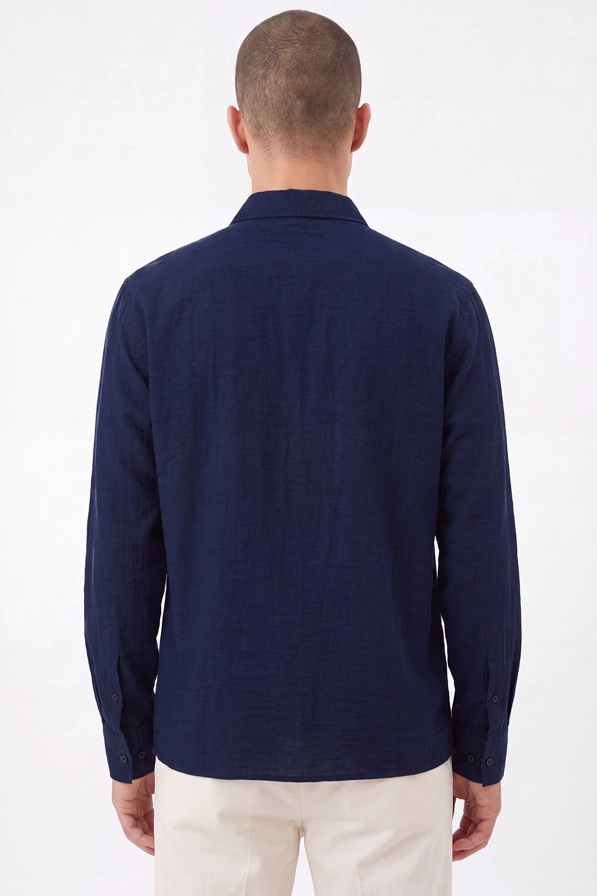 Lacivert Bambu Oversize Erkek Gömlek 471883