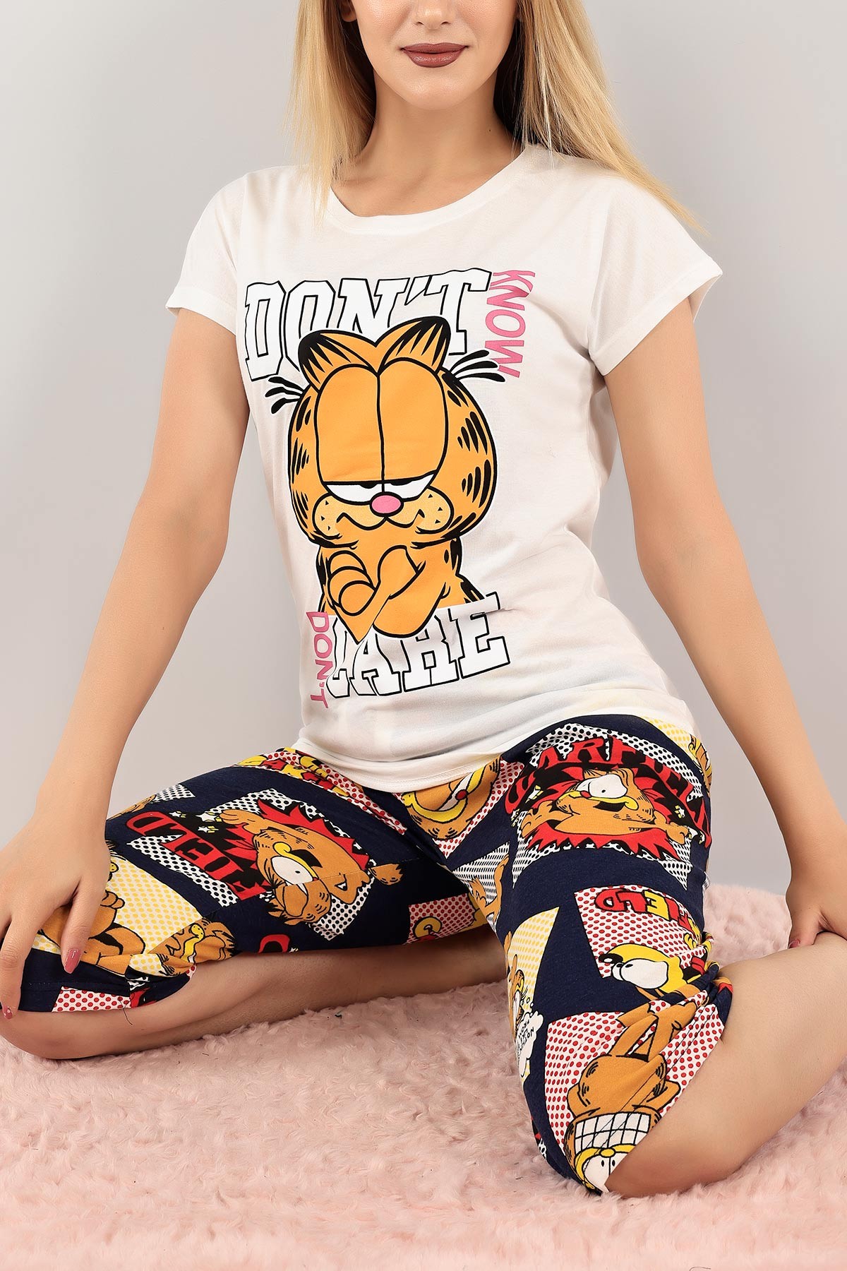 Lacivert Baskılı Bayan Pijama Takımı 120231