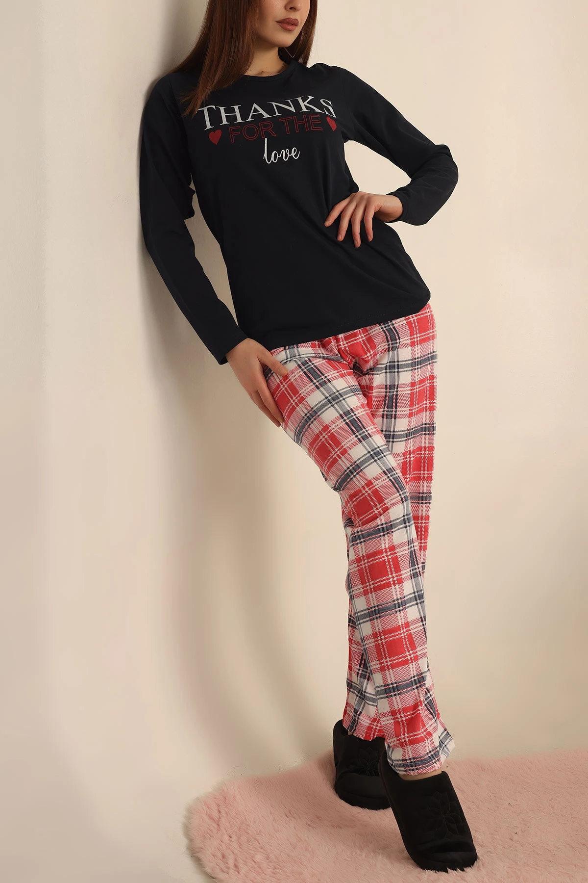 Lacivert Baskılı Bayan Pijama Takımı 237480