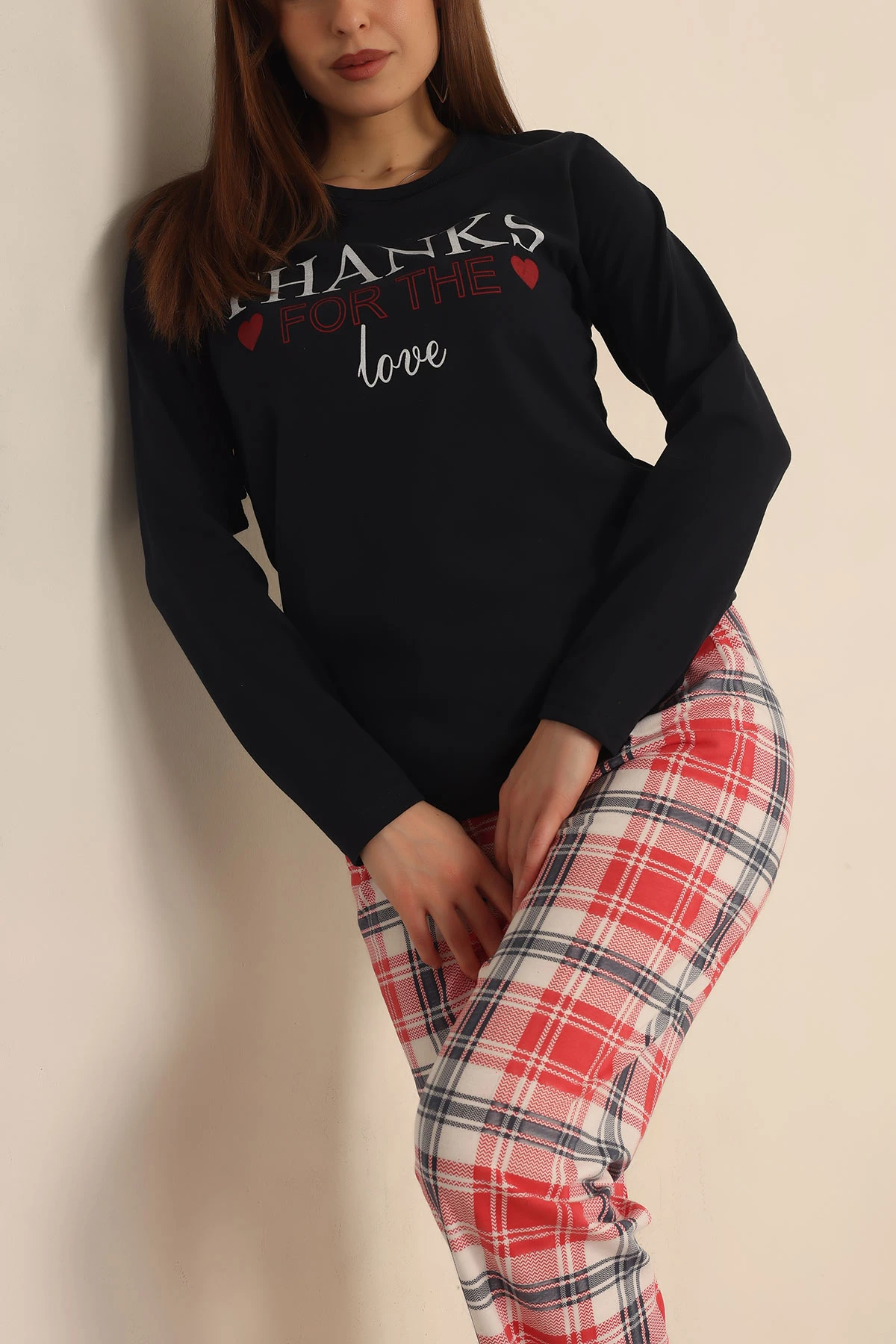 Lacivert Baskılı Bayan Pijama Takımı 237480