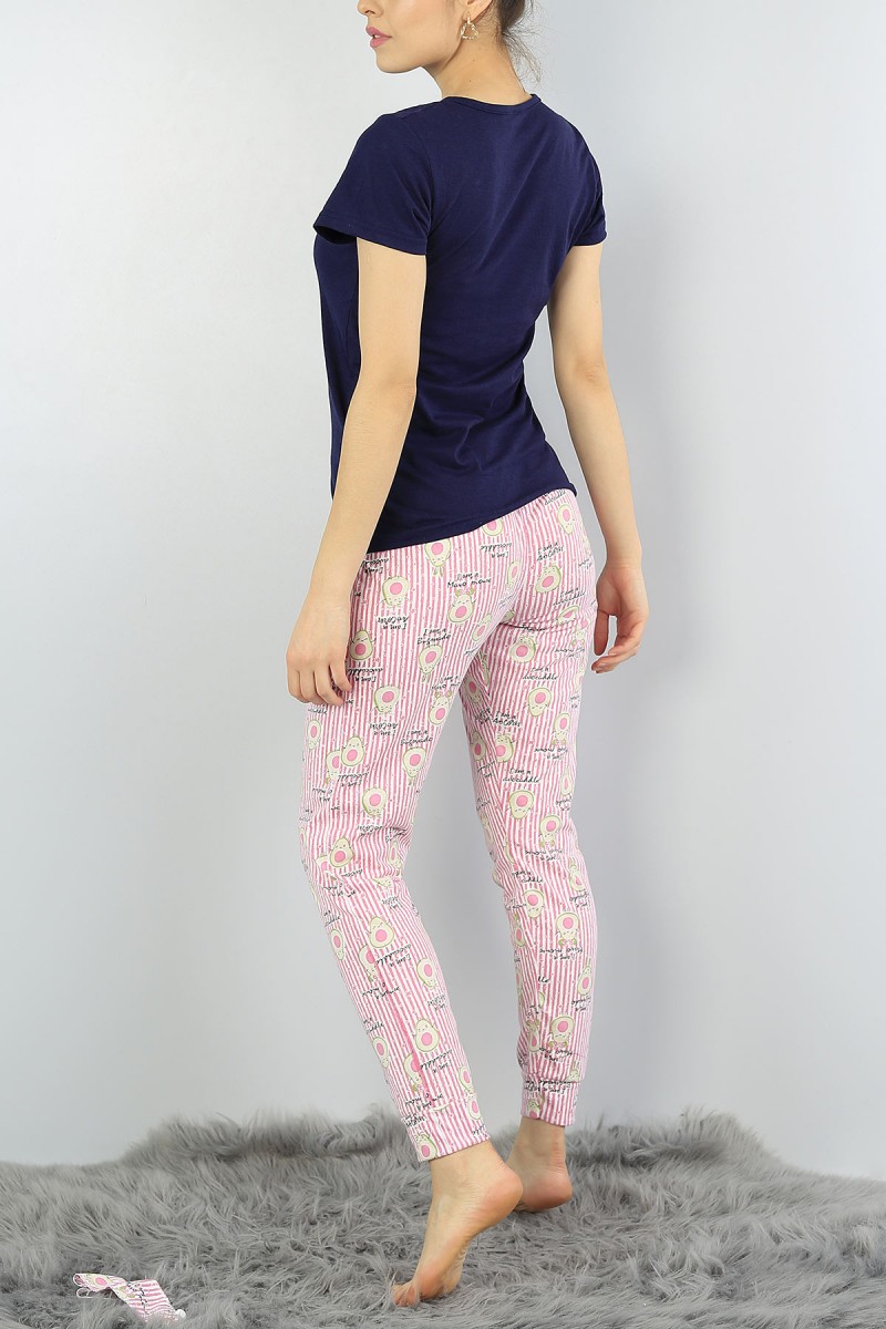 Lacivert Baskılı Bayan Pijama Takımı 54922