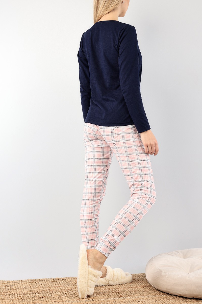 Lacivert Baskılı Bayan Pijama Takımı 89433