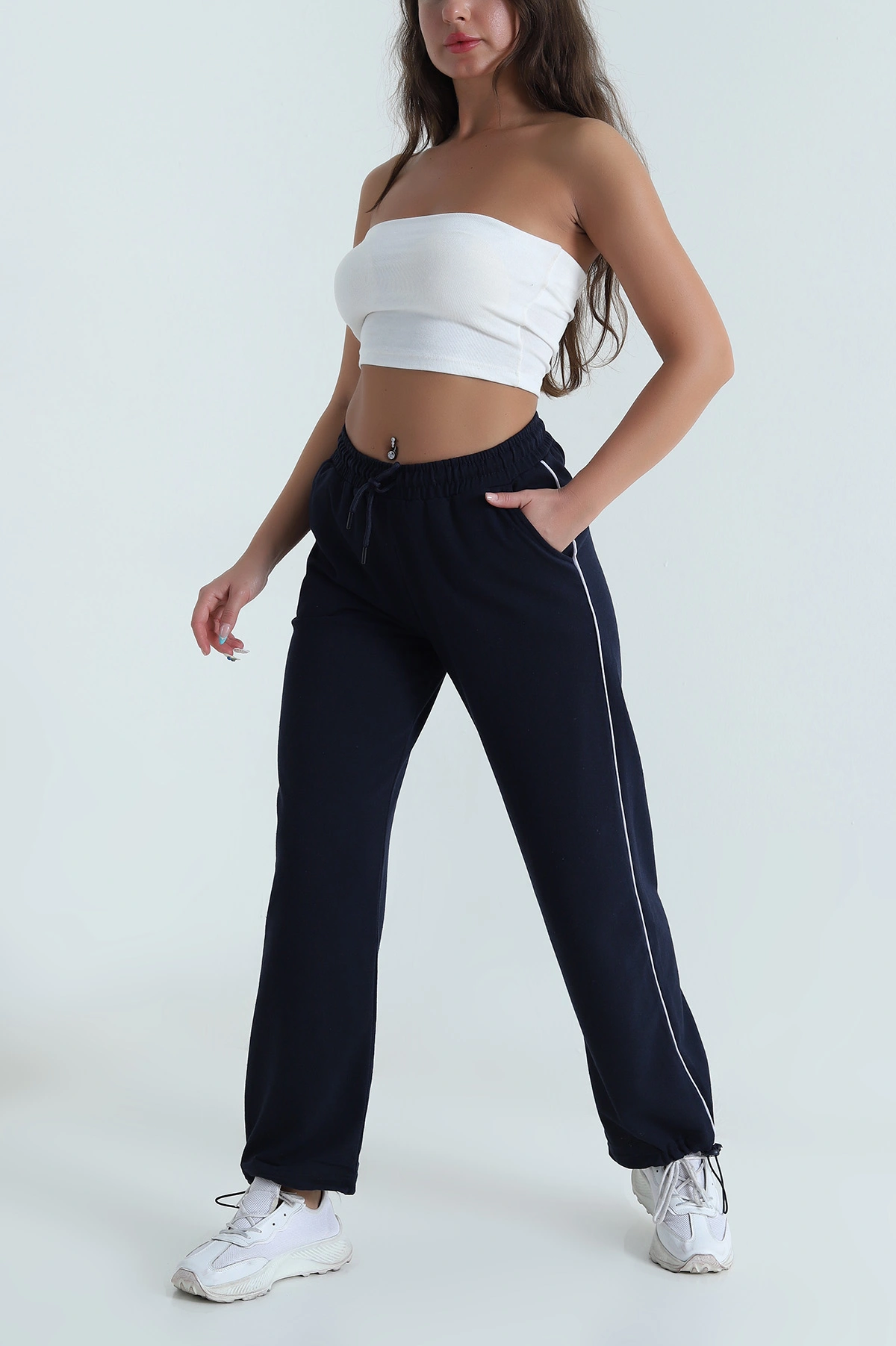 Lacivert Bel ve Paça Lastikli İki İp Kadın Alt 484701