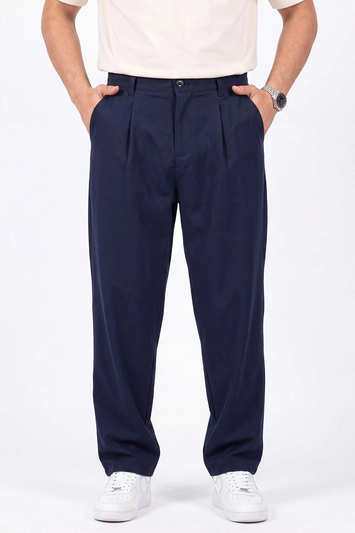 Lacivert Beli Lastikli Baggy Erkek Pantolon 472213