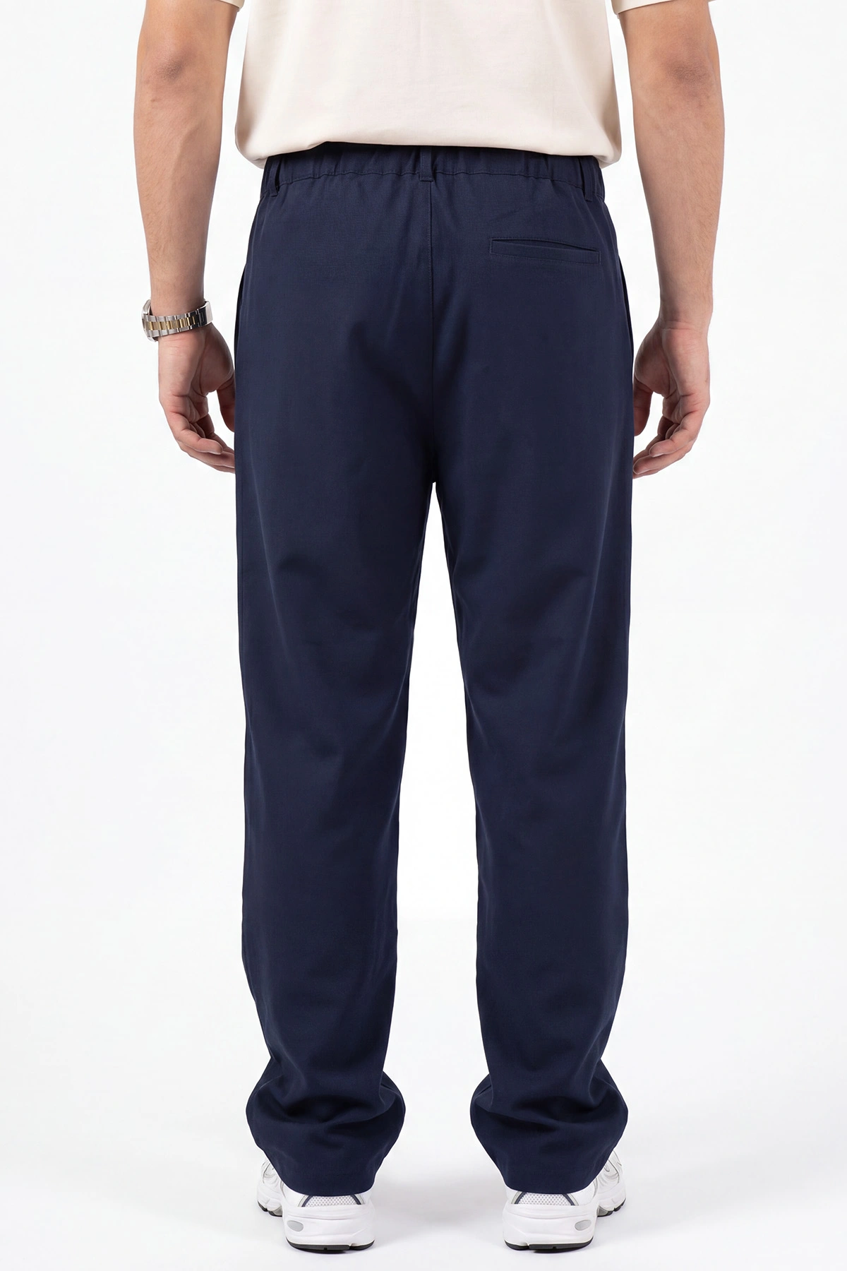 Lacivert Beli Lastikli Baggy Erkek Pantolon 472213