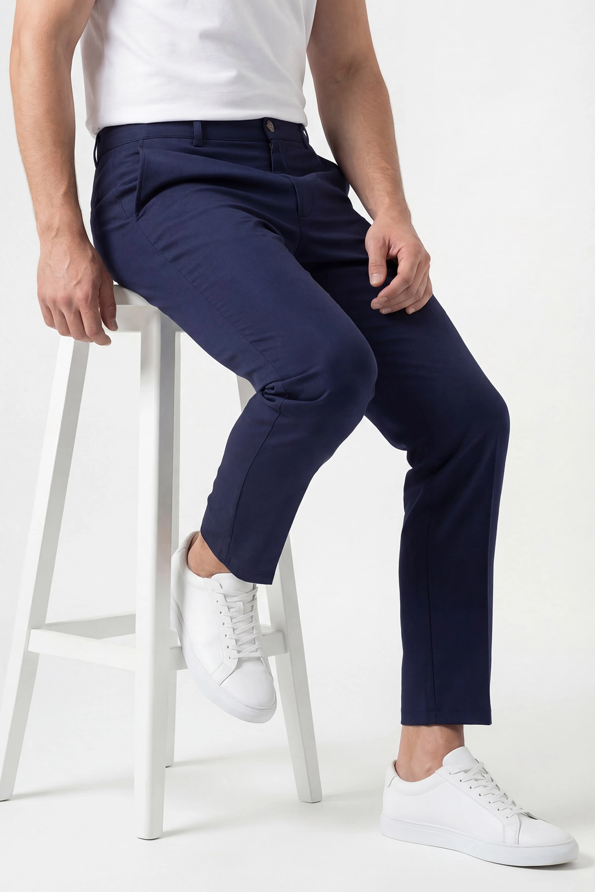 Lacivert Beli Lastikli Cep Detaylı Erkek Pantolon 445667