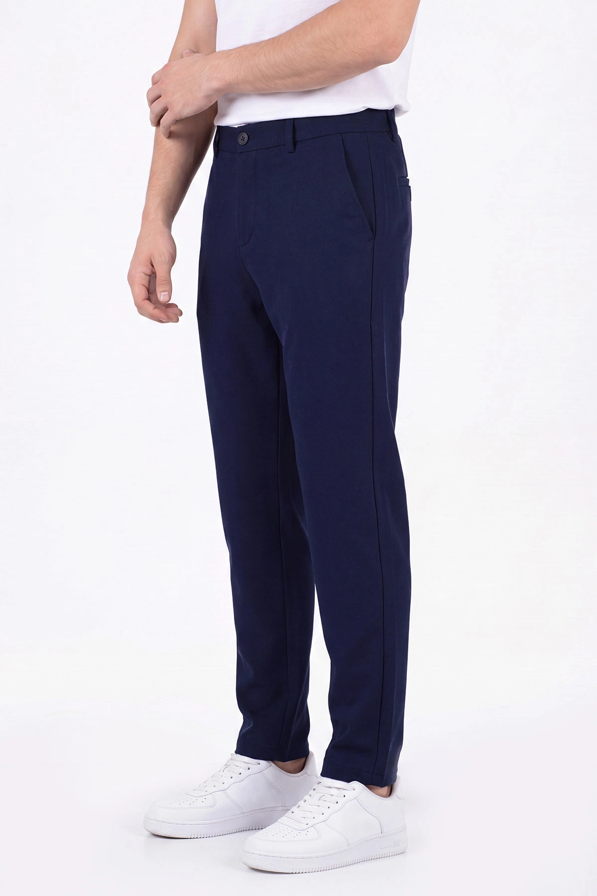 Lacivert Beli Lastikli Double Kumaş Erkek Pantolon 472195