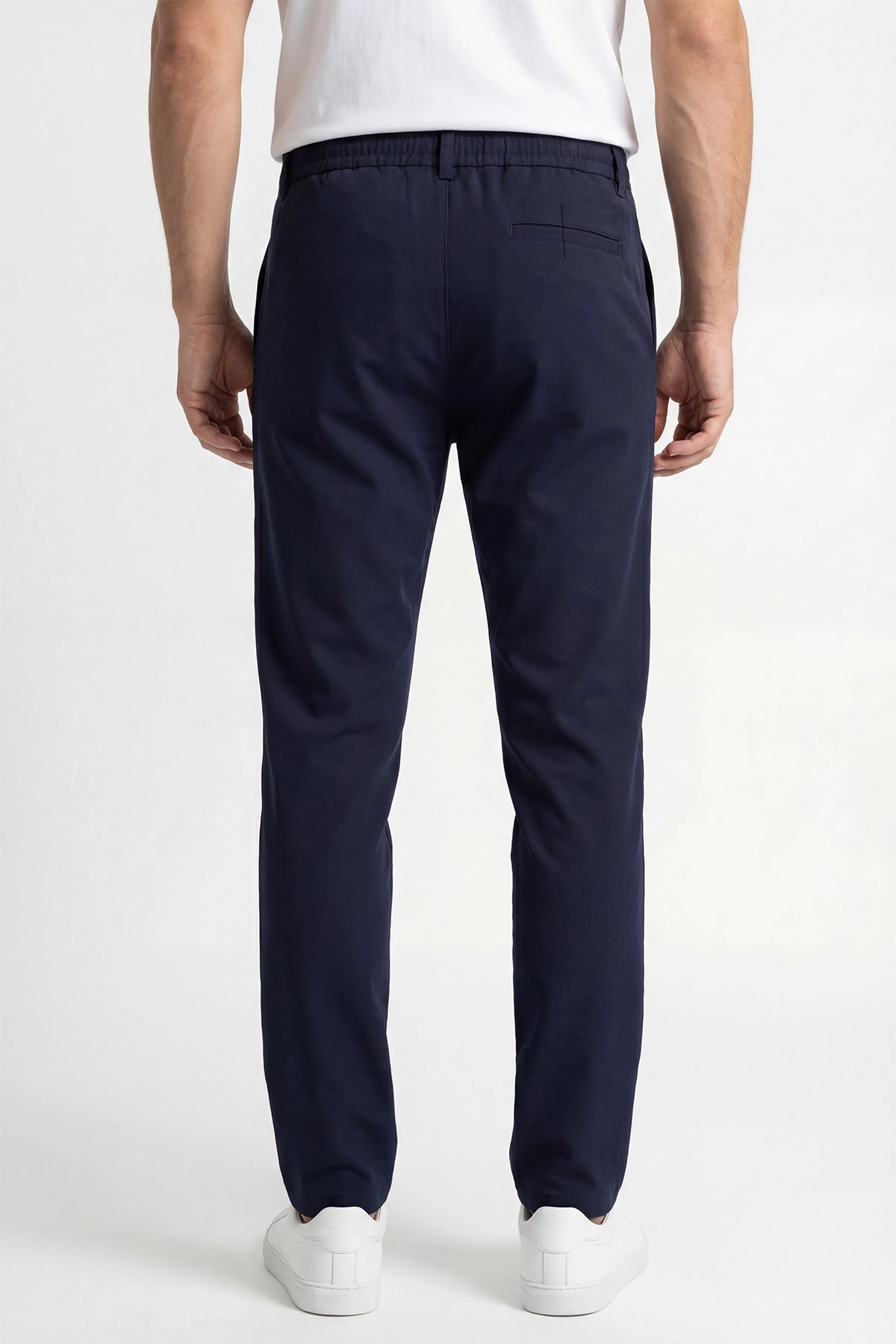 Lacivert Beli Lastikli Likralı Erkek Pantolon 438430