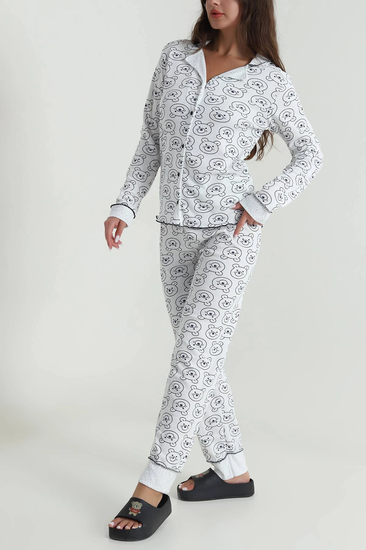 Lacivert Berlin Uzun Kol Kadın Pijama Takımı 484522