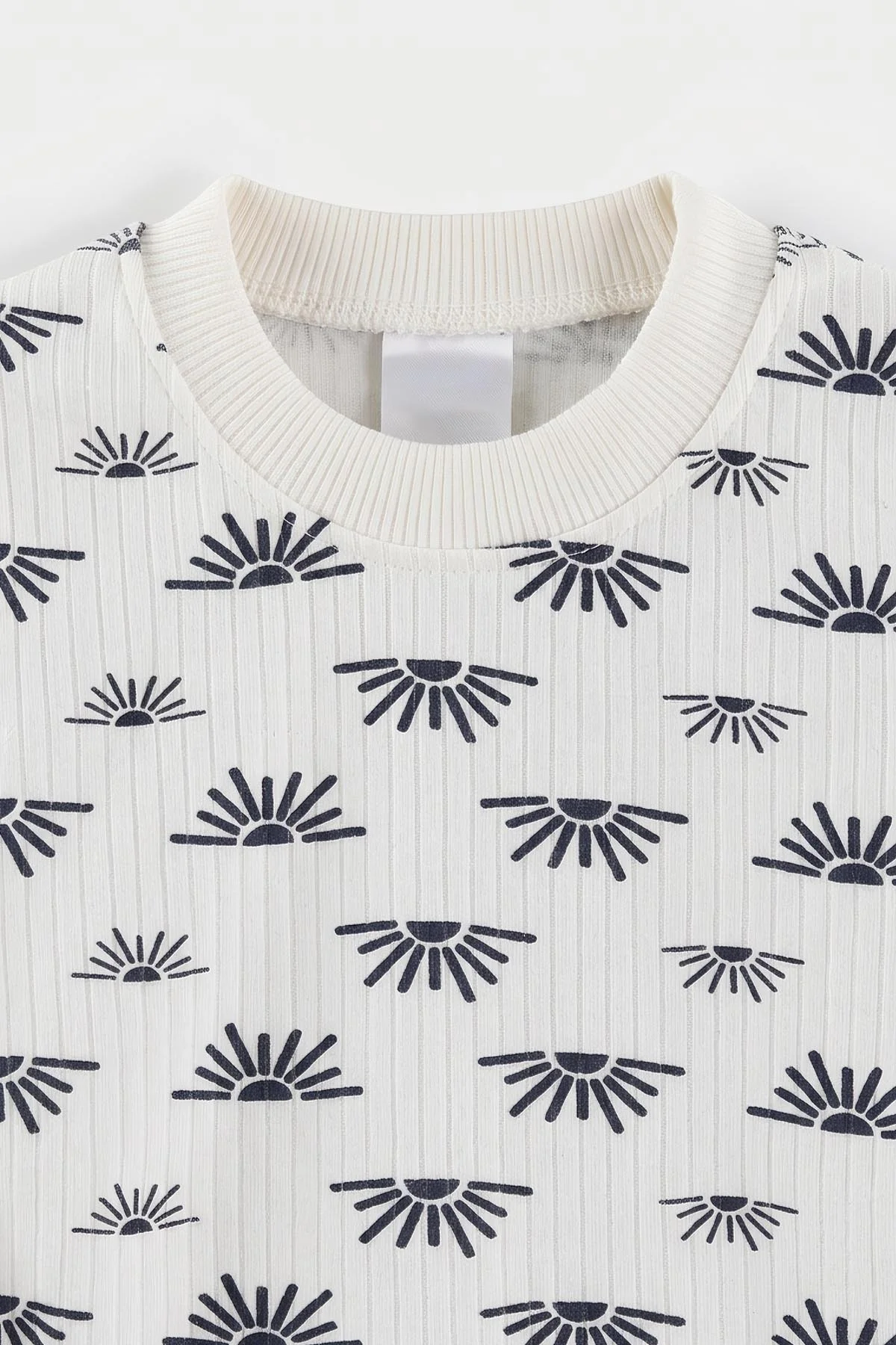 Lacivert Beyaz   (1-3 Yaş) Güneş Desen Raporlu Çocuk Pijama Takım 477349