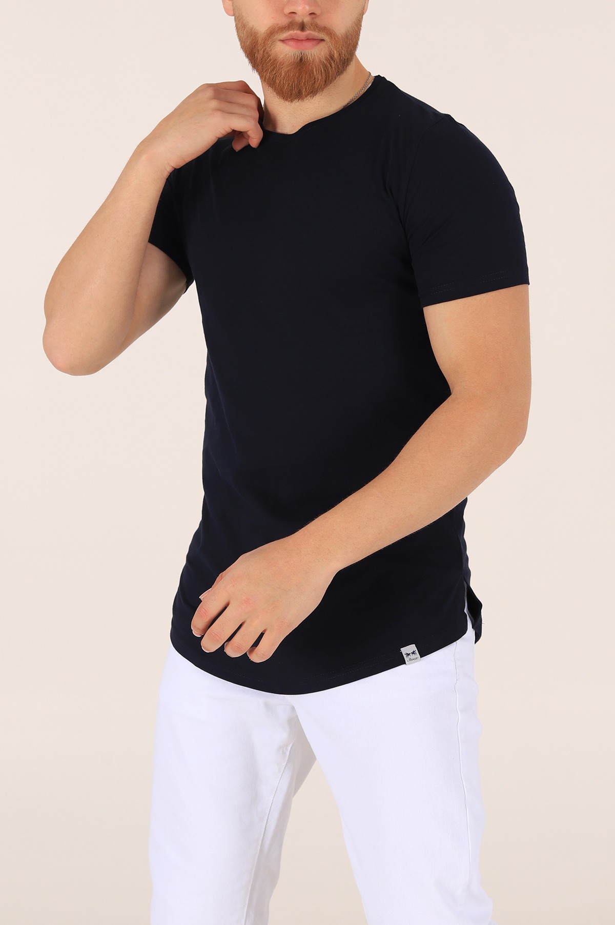 Lacivert Sırt Dikişli Erkek Tişört 169763