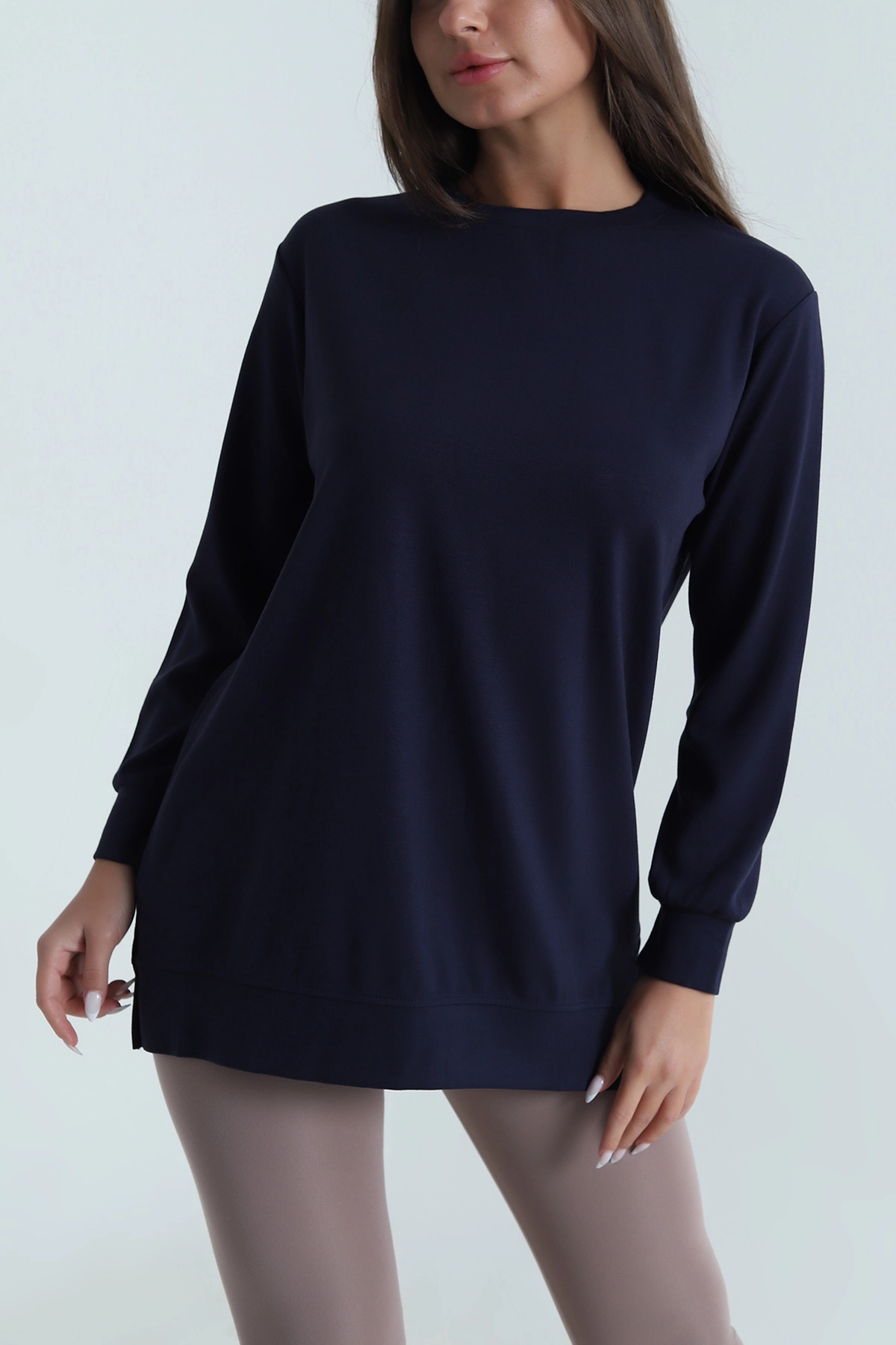 Lacivert Bisiklet Yaka Pike Oysho Kadın Tunik 487504