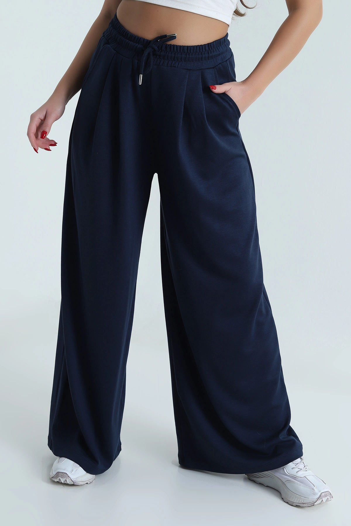 Lacivert Bol Paça Oysho Kadın Pantolon 493261