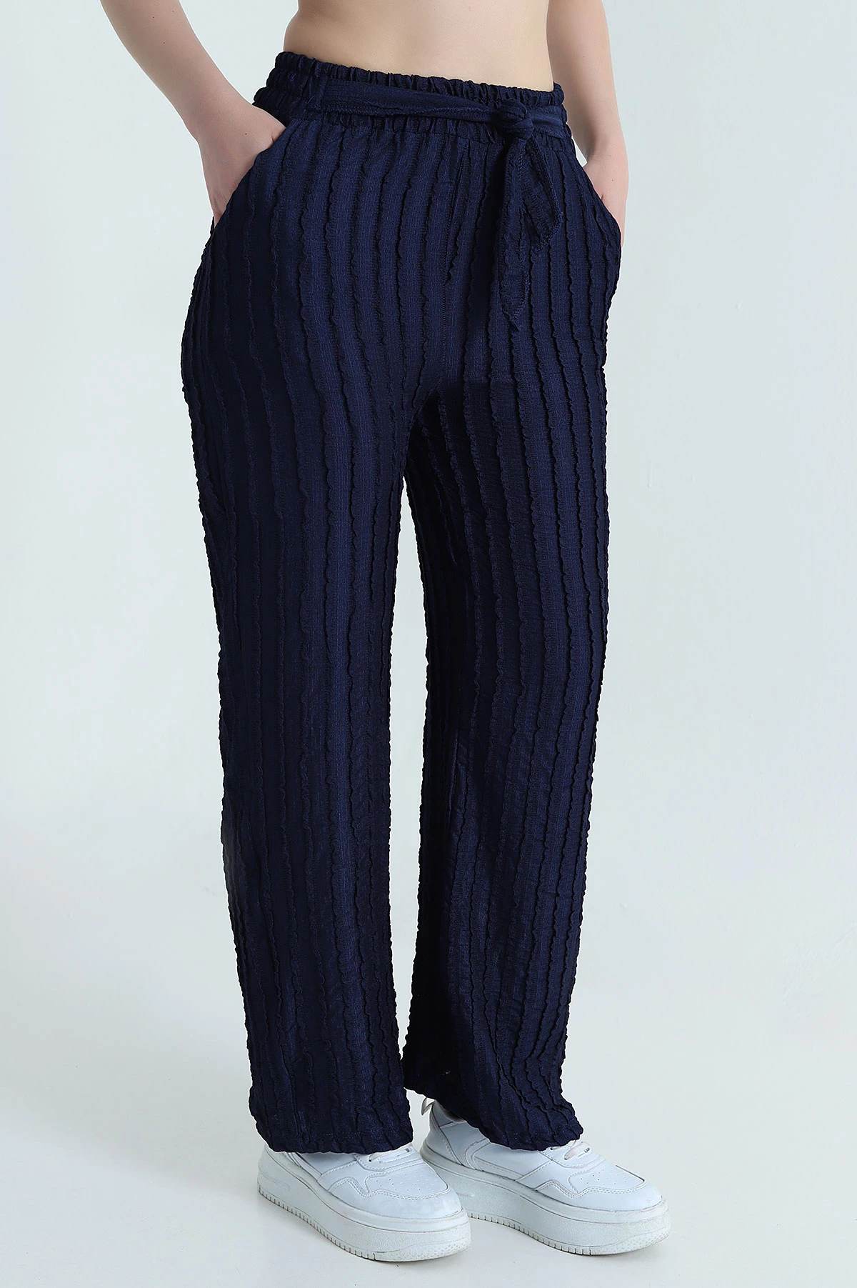 Lacivert Bol Paça Toscana Kadın Pantolon 469935