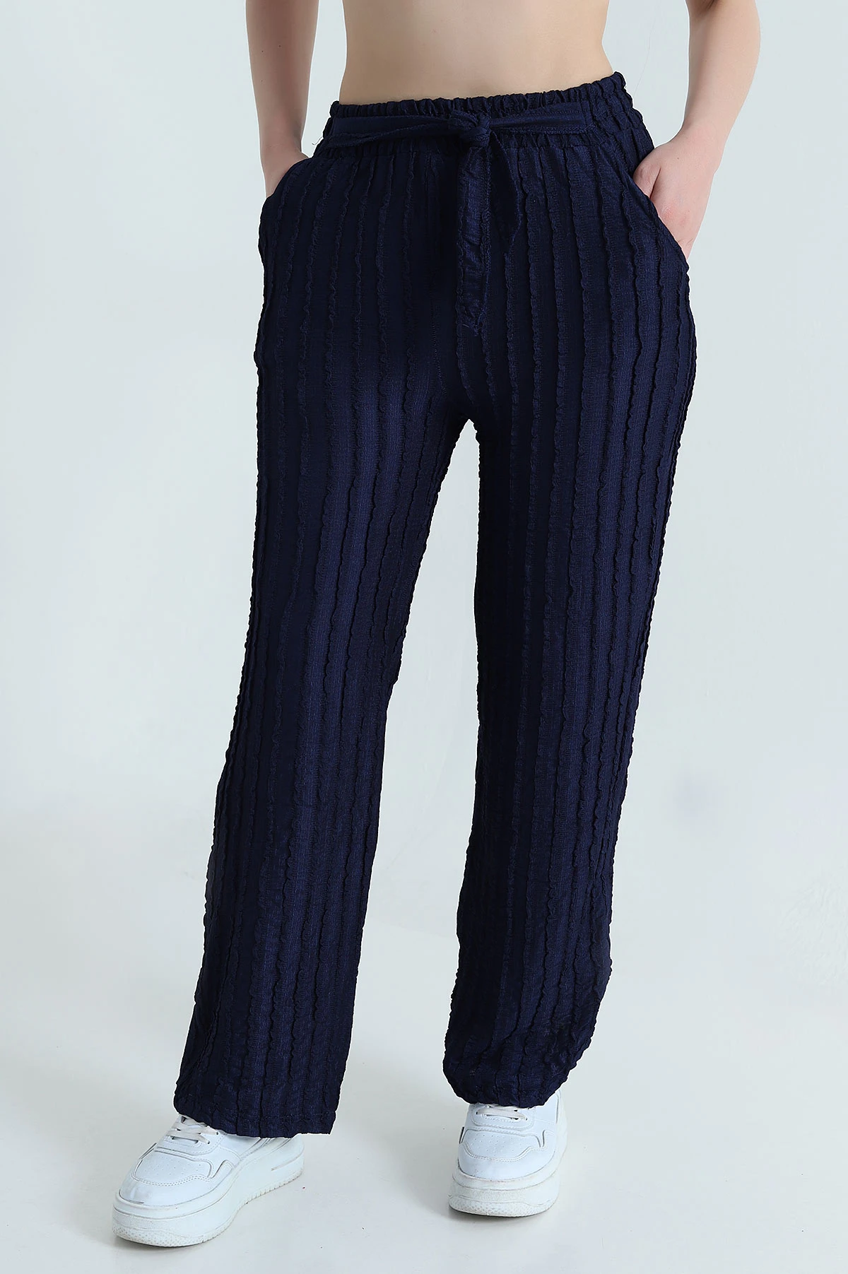 Lacivert Bol Paça Toscana Kadın Pantolon 469935