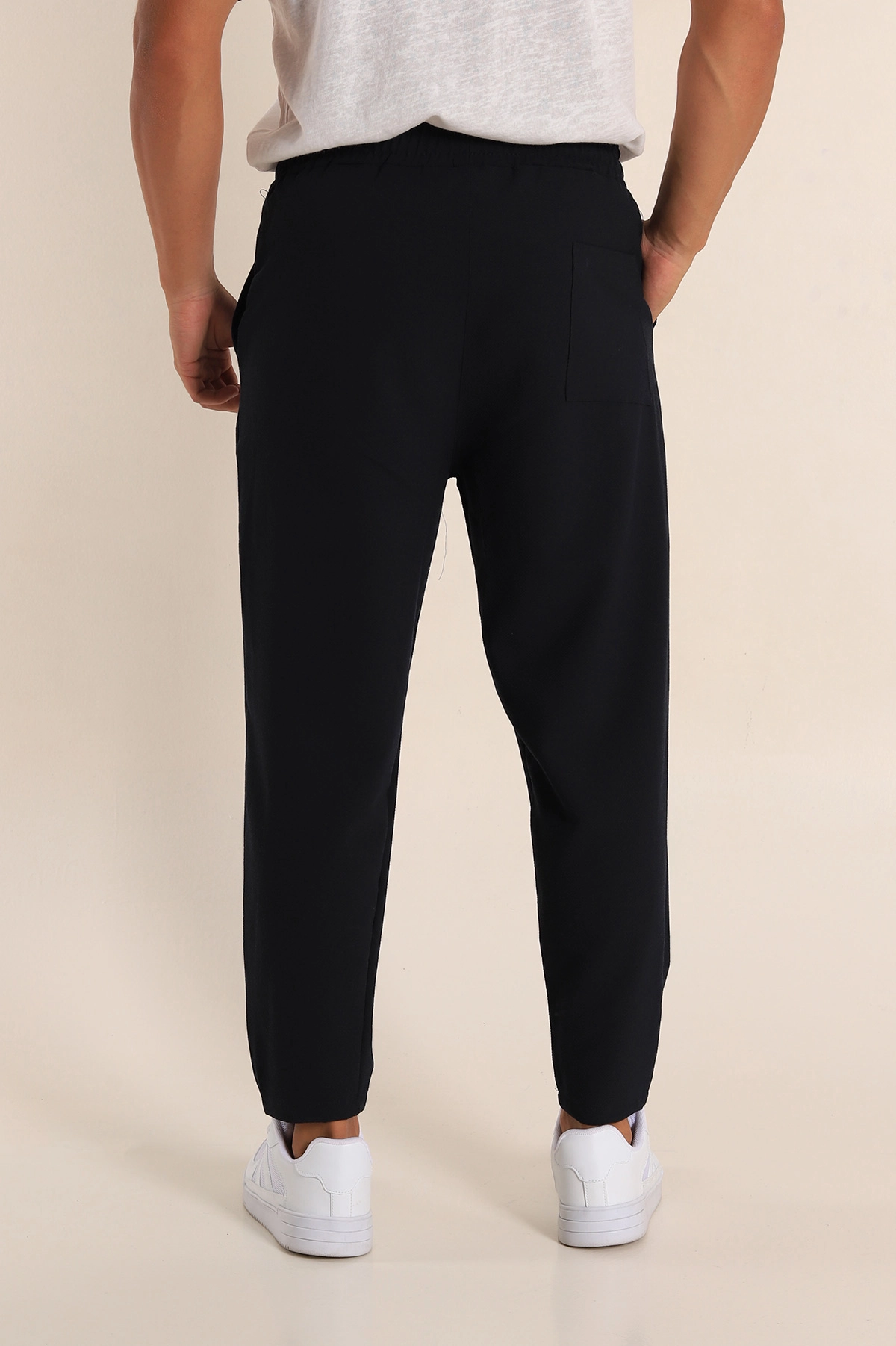 Lacivert Boyfriend Fit Gofre Kumaş Erkek Kumaş Pantolon 290548