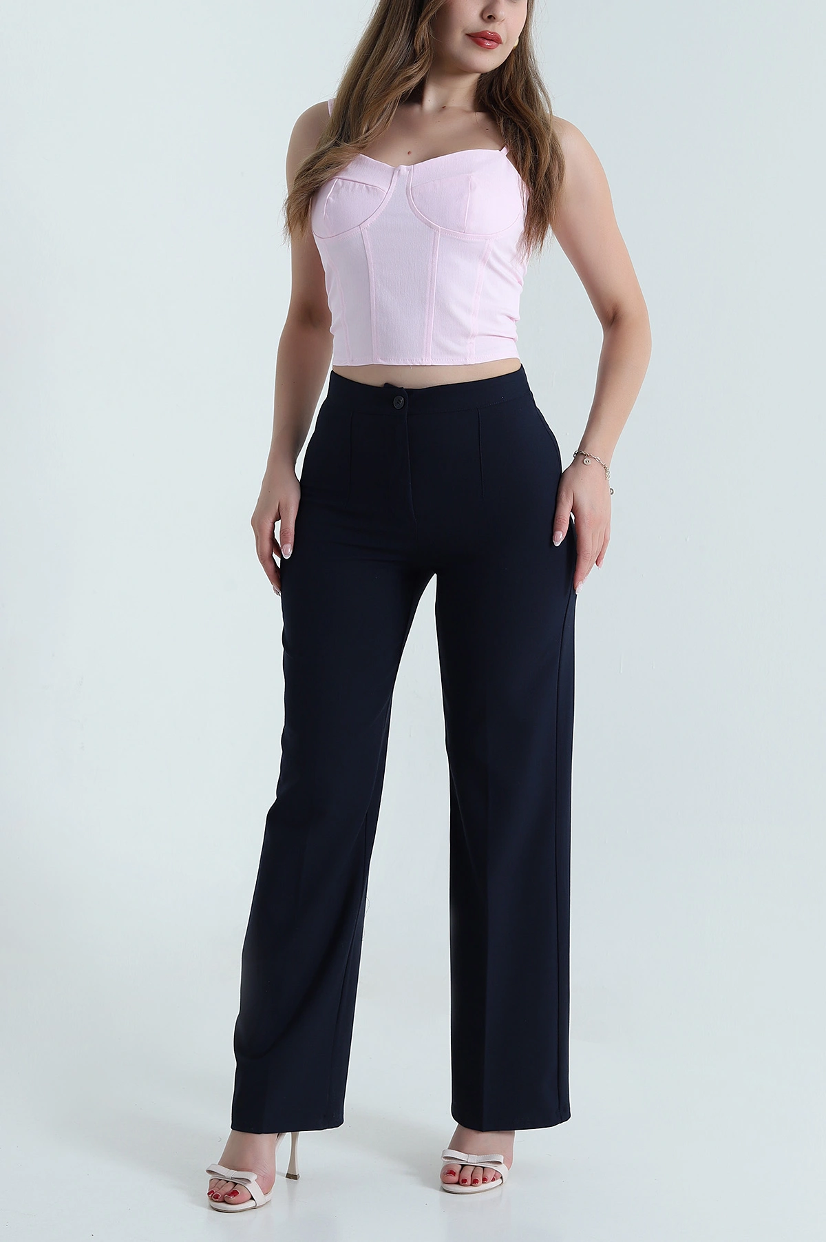 Lacivert Cepsiz Palazzo Kadın Pantolon 479658