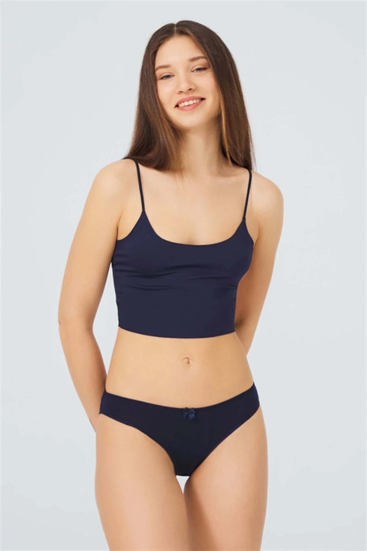 Lacivert CH0849 Basic Pamuklu Kadın Bikini Külot 237116