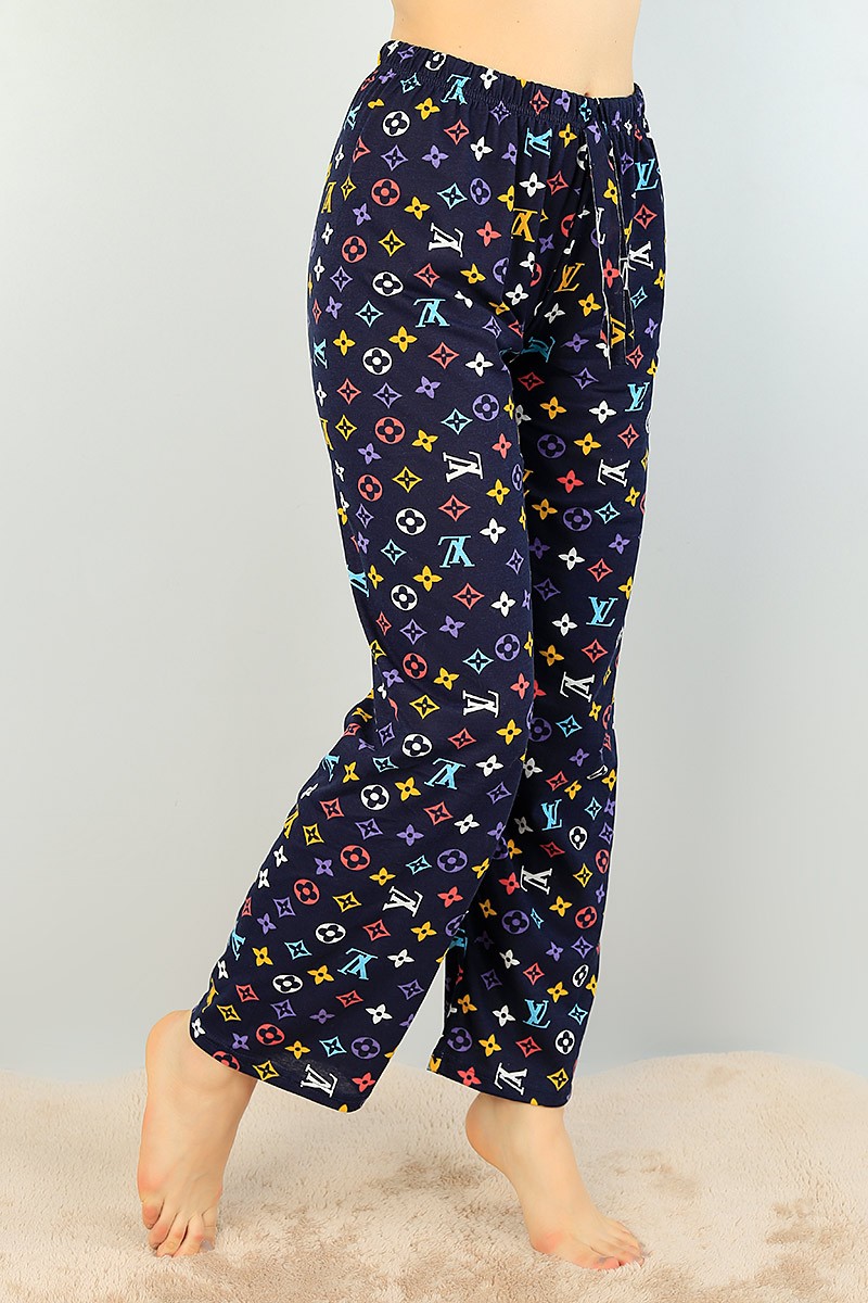 Lacivert Desenli Bayan Pijama Altı 71635