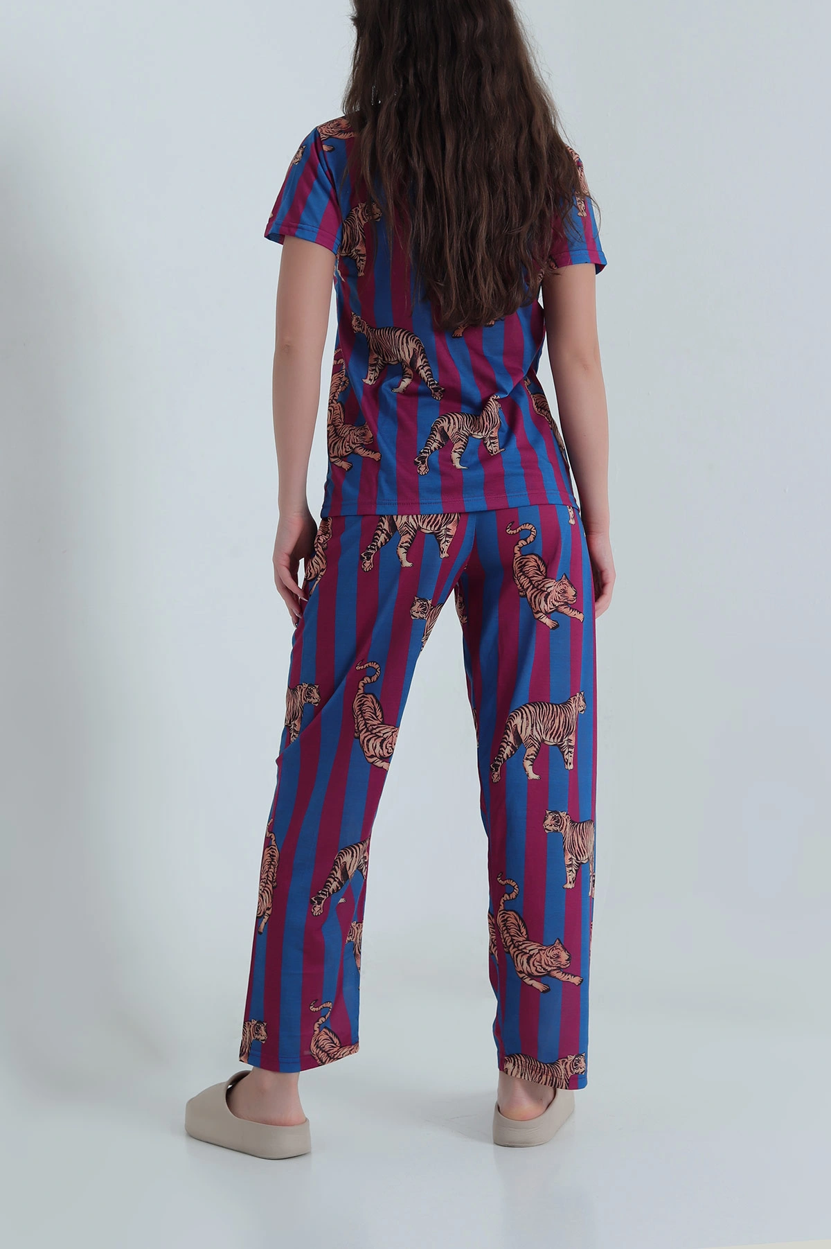 Lacivert Digital Baskılı Kadın Pijama Takımı 459201