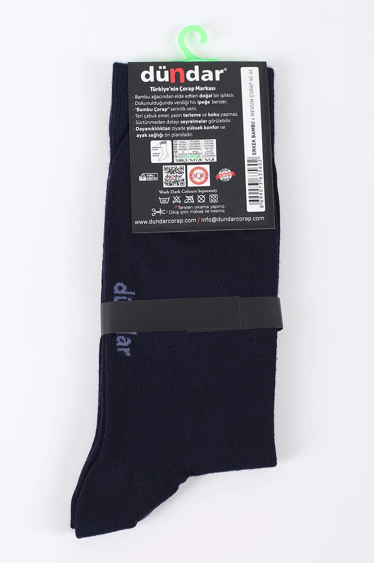 Lacivert Dört Mevsim Erkek Bambu Çorap (40-44) 422804