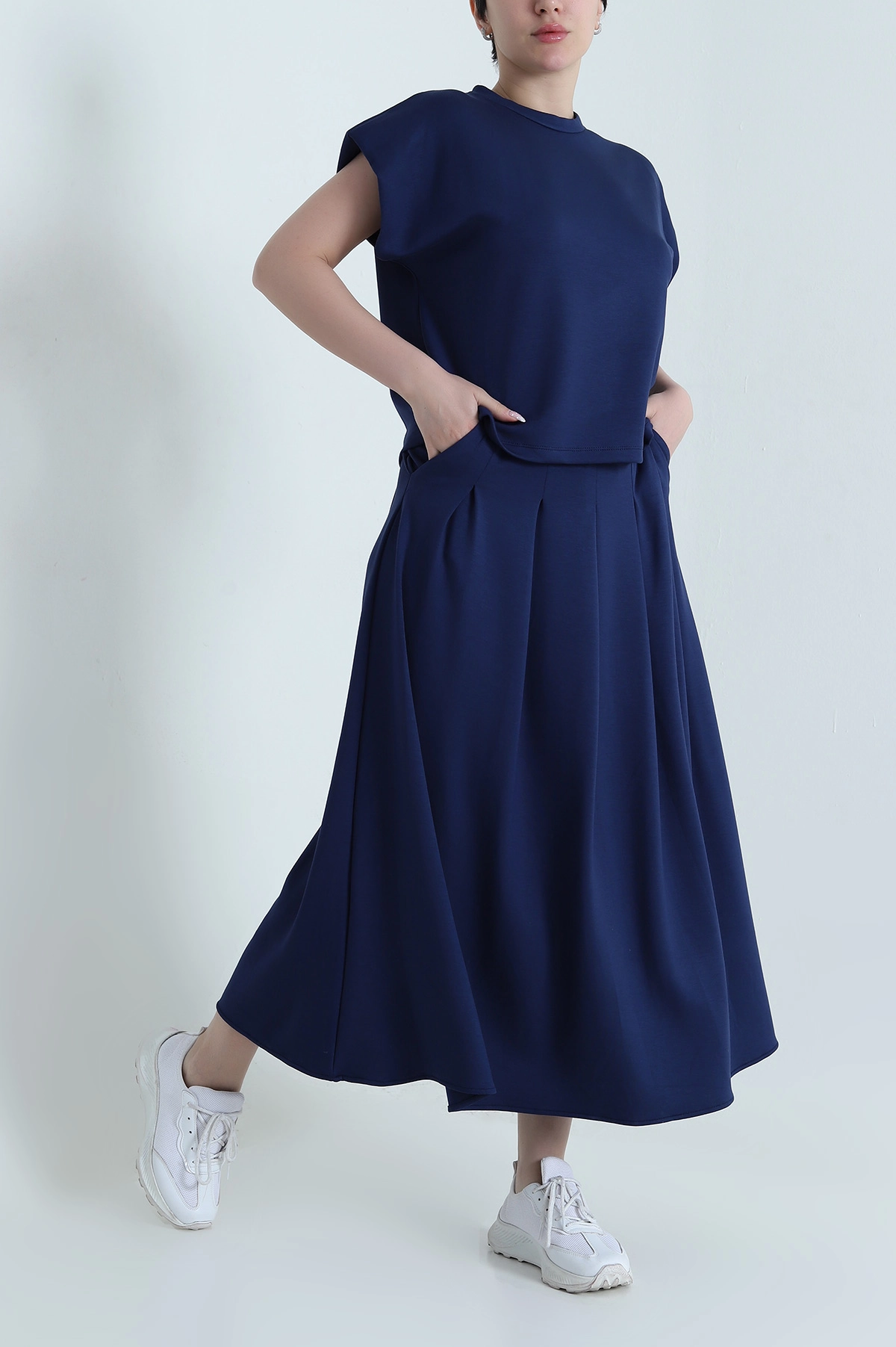 Lacivert Etek Bluz Modal Kadın İkili Takım 461549