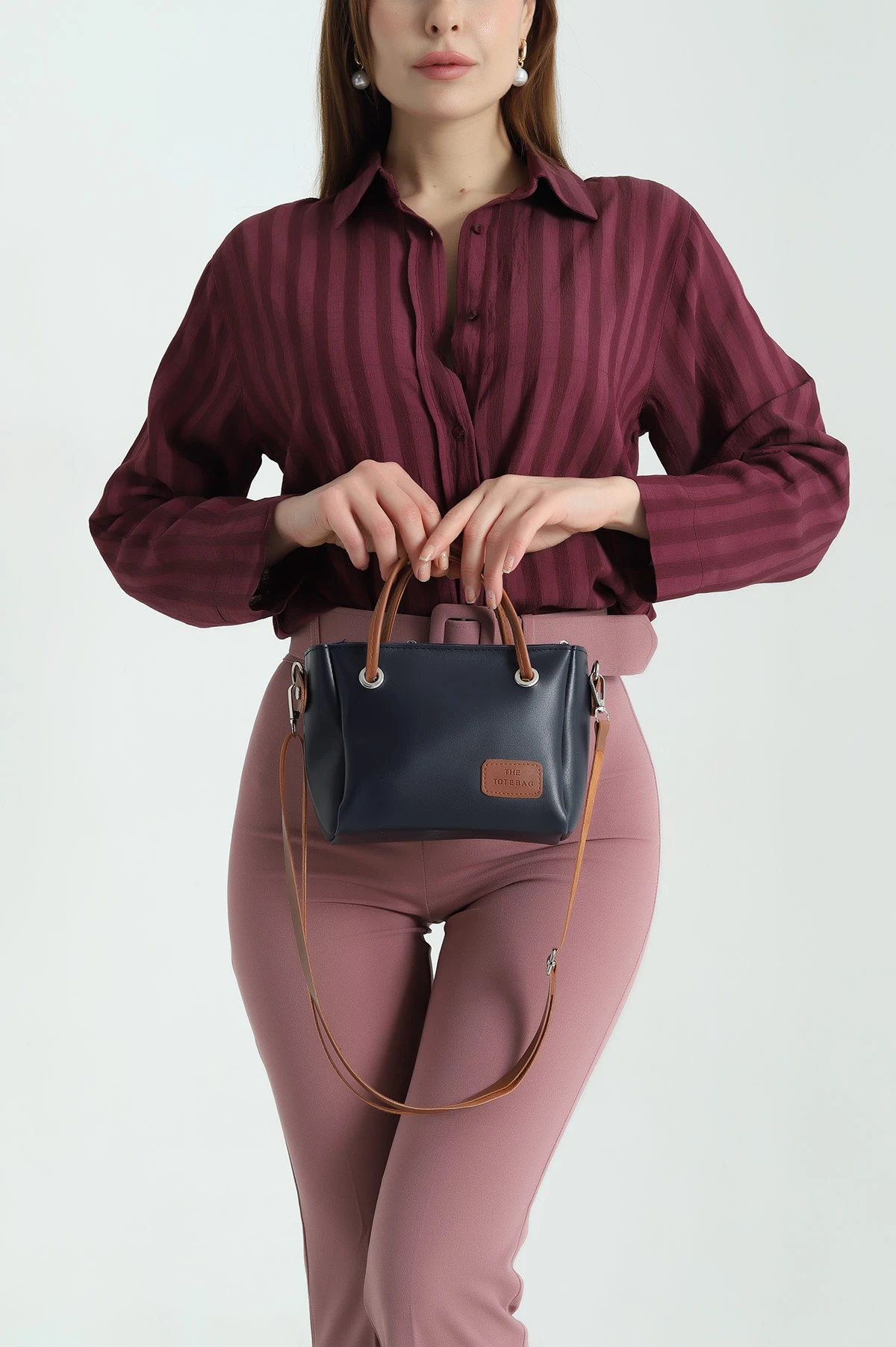Lacivert Fermuarlı Kadın El Kol ve Omuz Çantası 336068