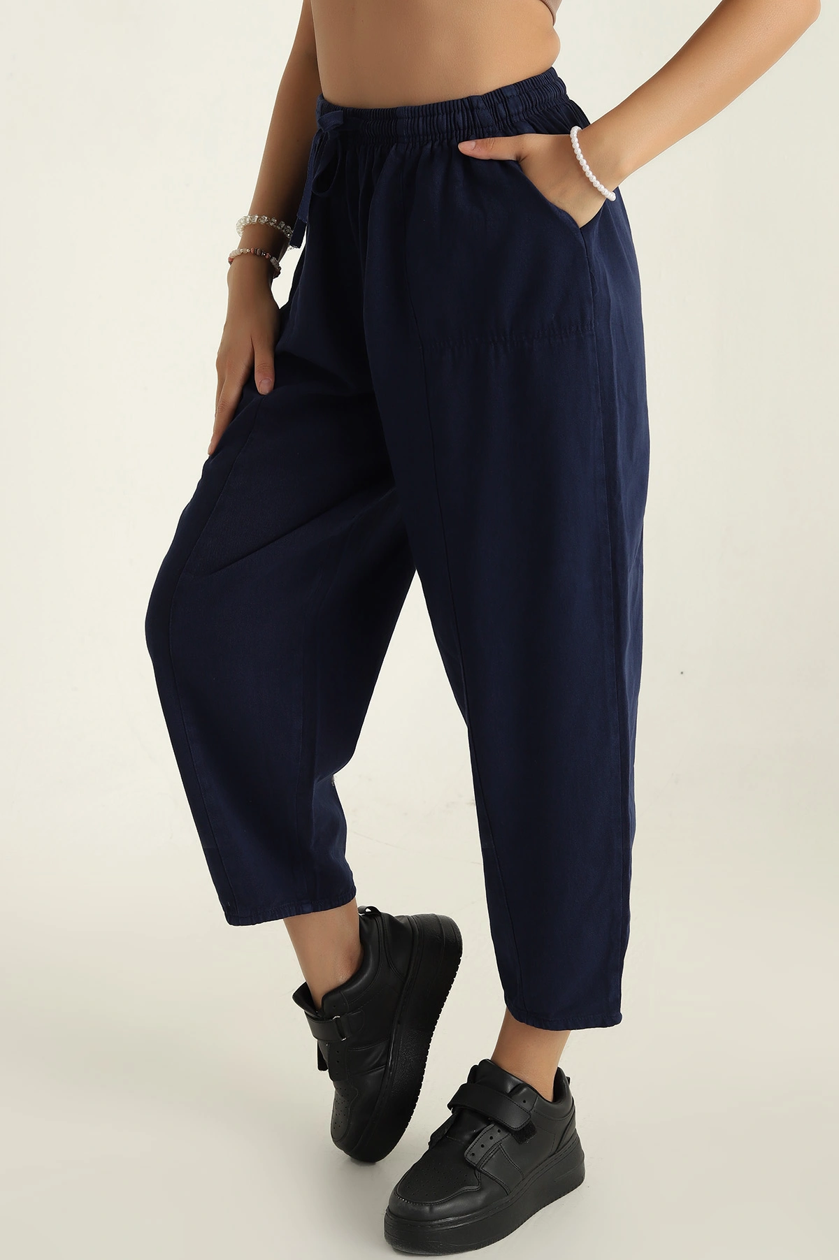 Lacivert Gabardin Çimalı Bayan Pantolon 300325