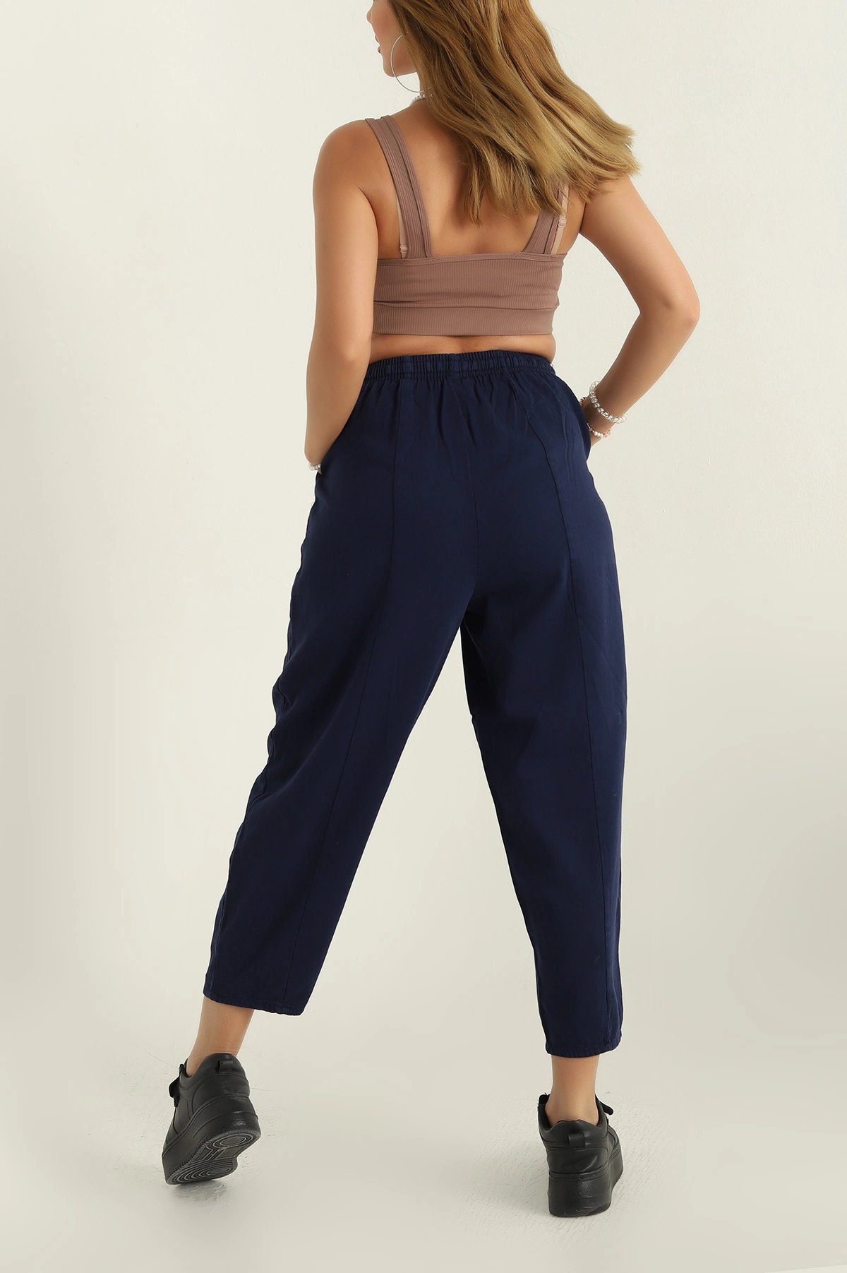 Lacivert Gabardin Çimalı Bayan Pantolon 300325